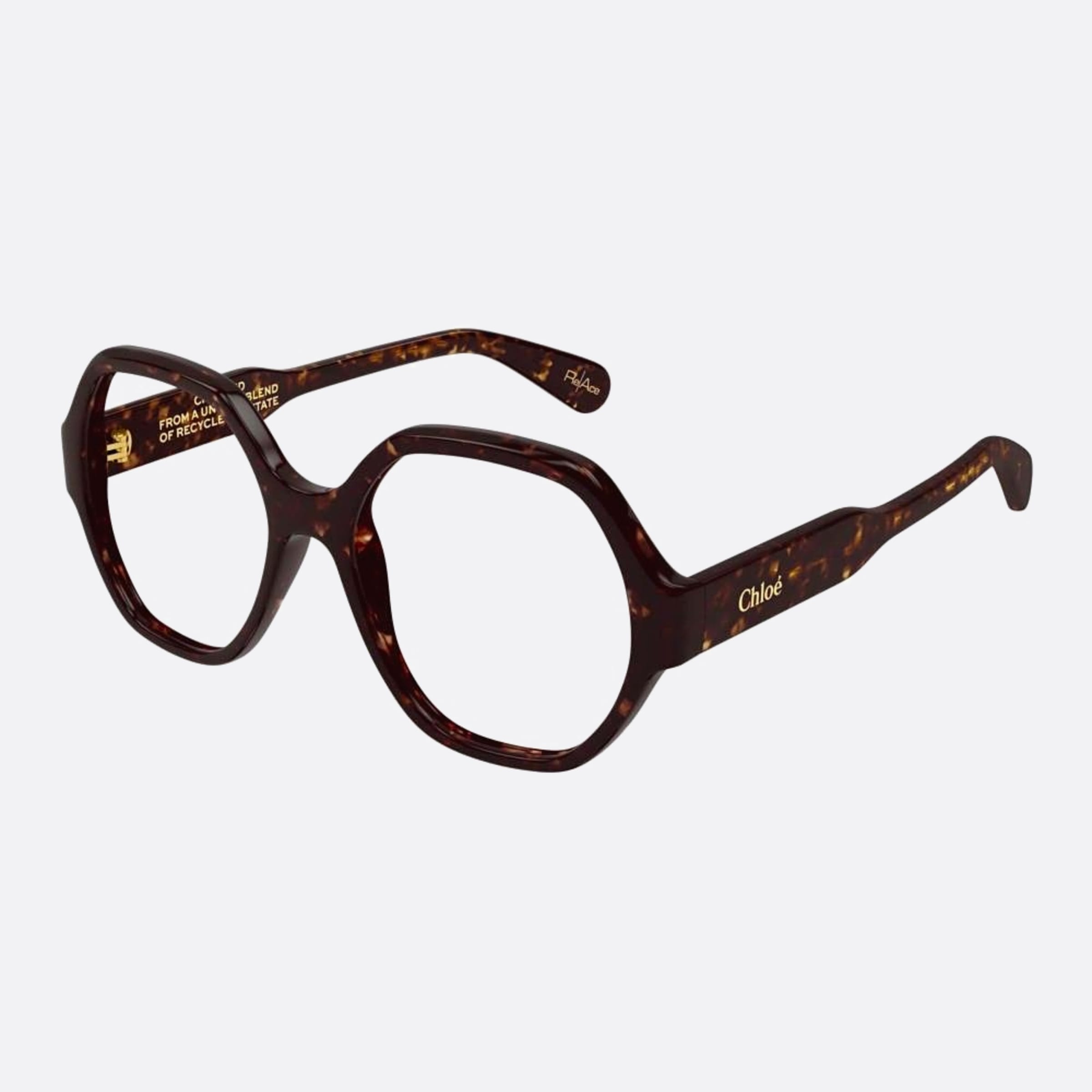 Chloe 53mm Havana Oversize Women Eyeglasses - Side View