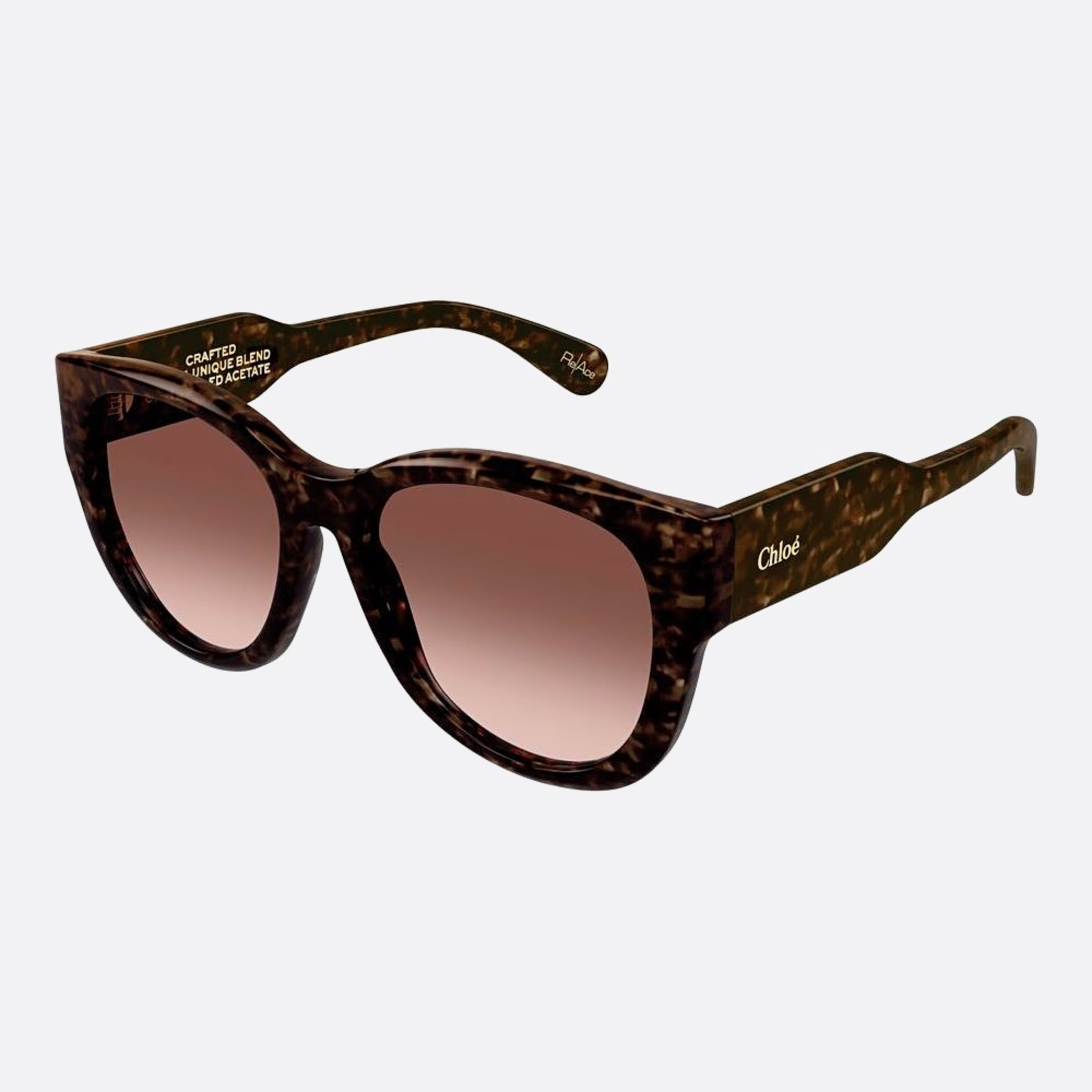 Chloe 55mm Brown Cat Eye Women Sunglasses - Side View