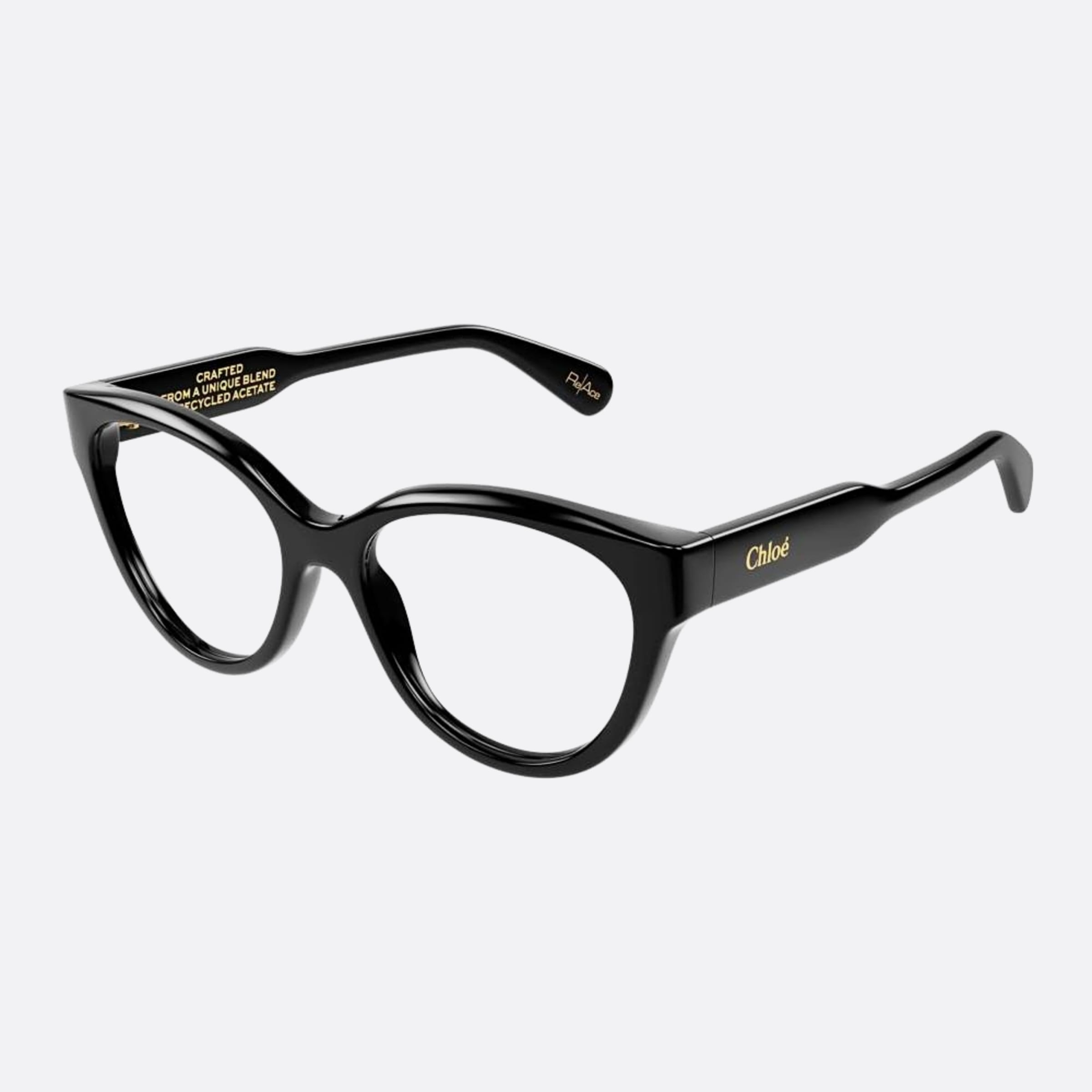 Chloe 53mm Black Cat Eye Women Eyeglasses - Side View