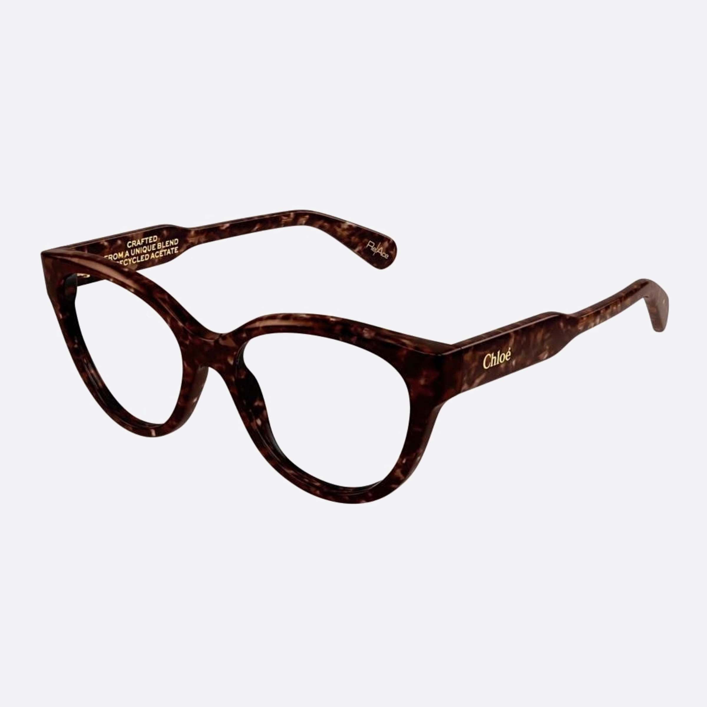 Chloe 53mm Havana Cat Eye Women Eyeglasses - Side View