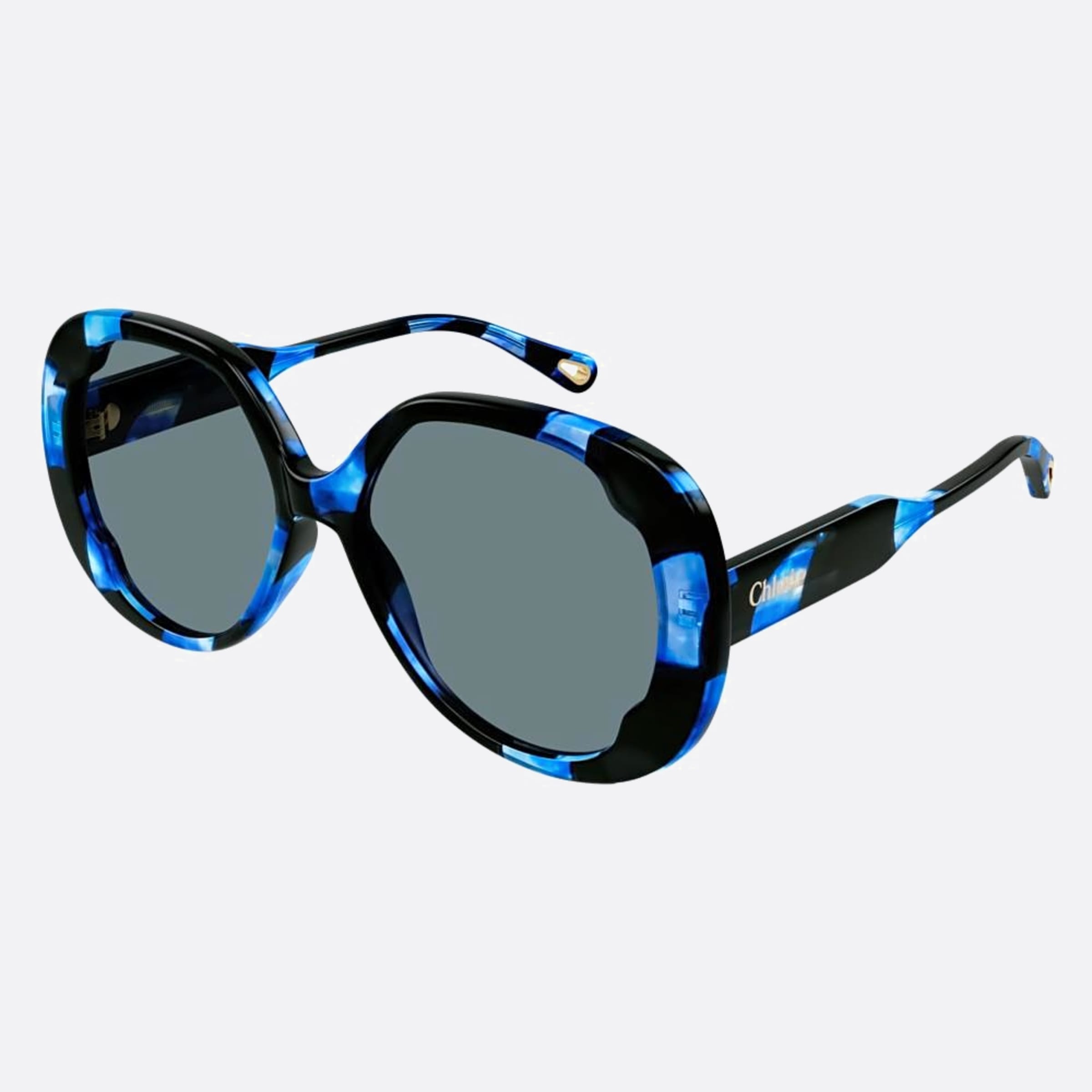 Chloe 56mm Havana Butterfly Women Sunglasses - Side View