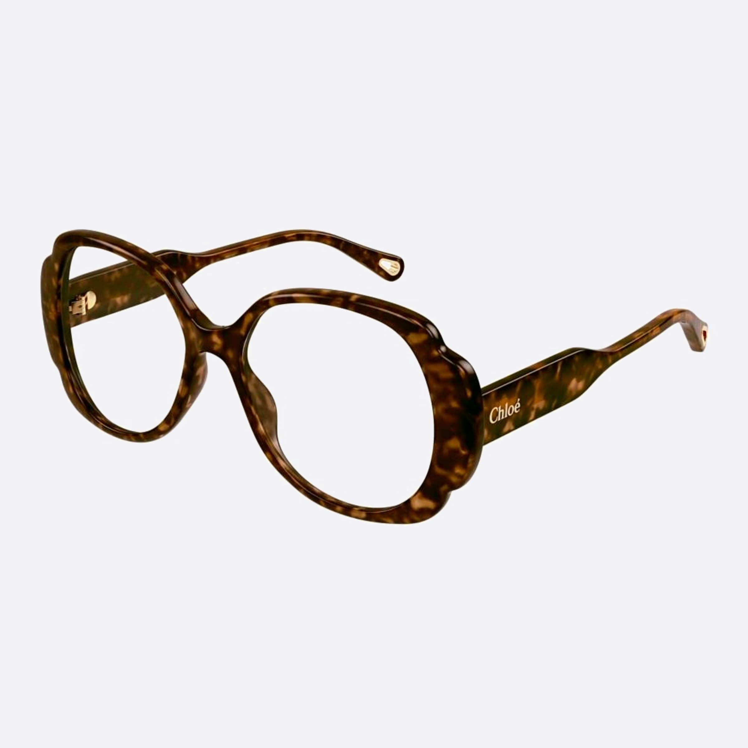 Chloe 53mm Havana Butterfly Women Eyeglasses - Side View