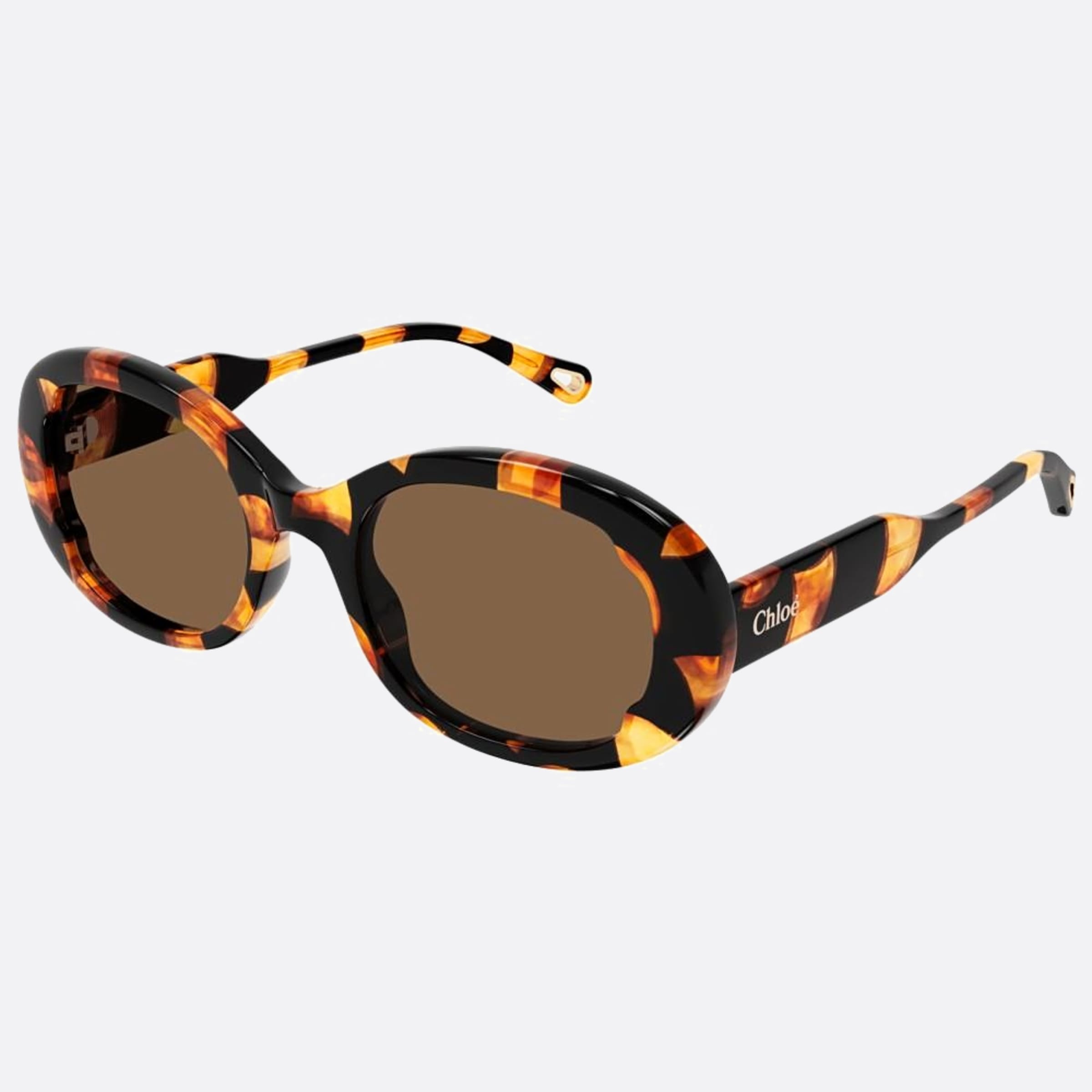 Chloe 54mm Ch0197sa Havana Oval Women Sunglasses - Side View