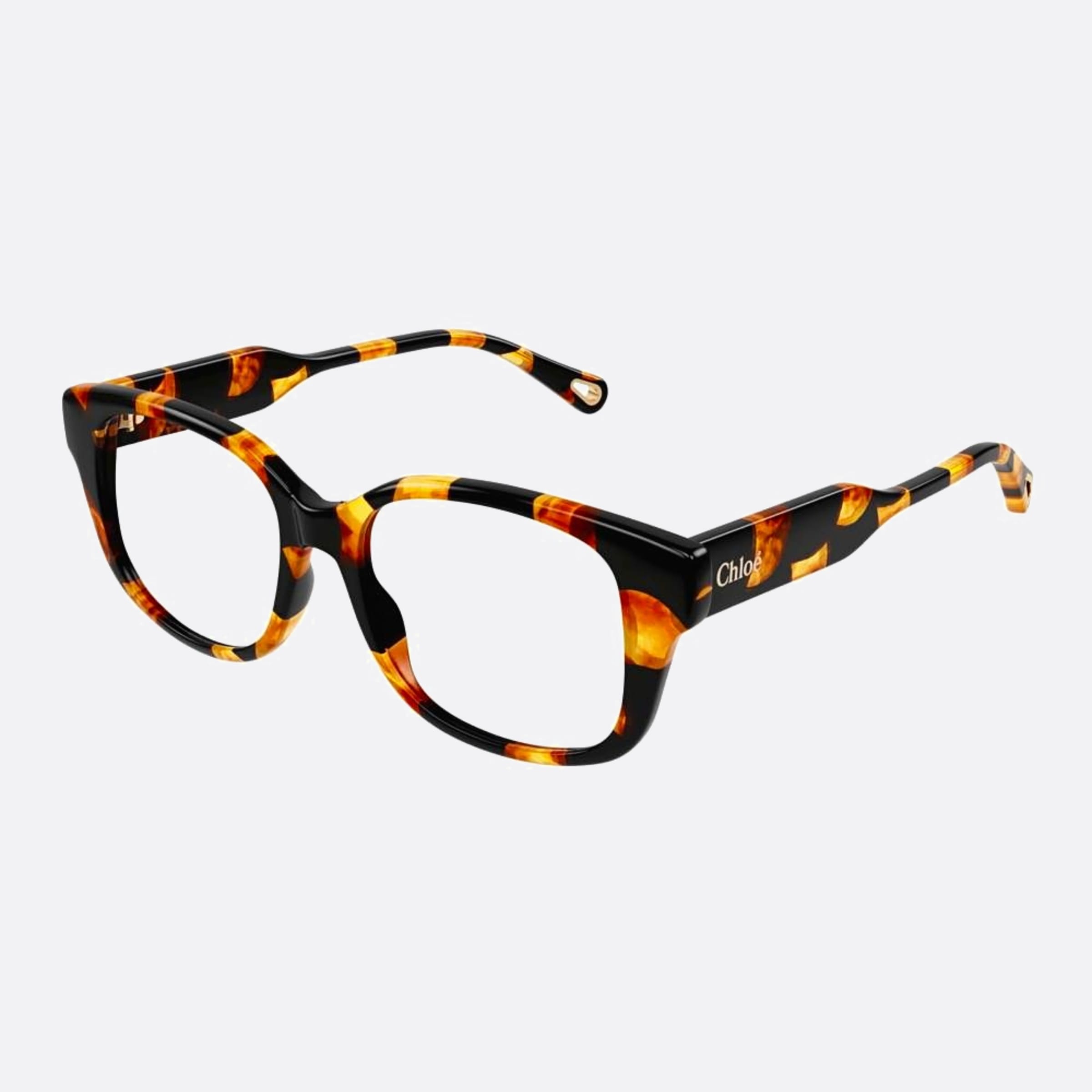 Chloe 50mm Havana Squared Women Eyeglasses - Side View