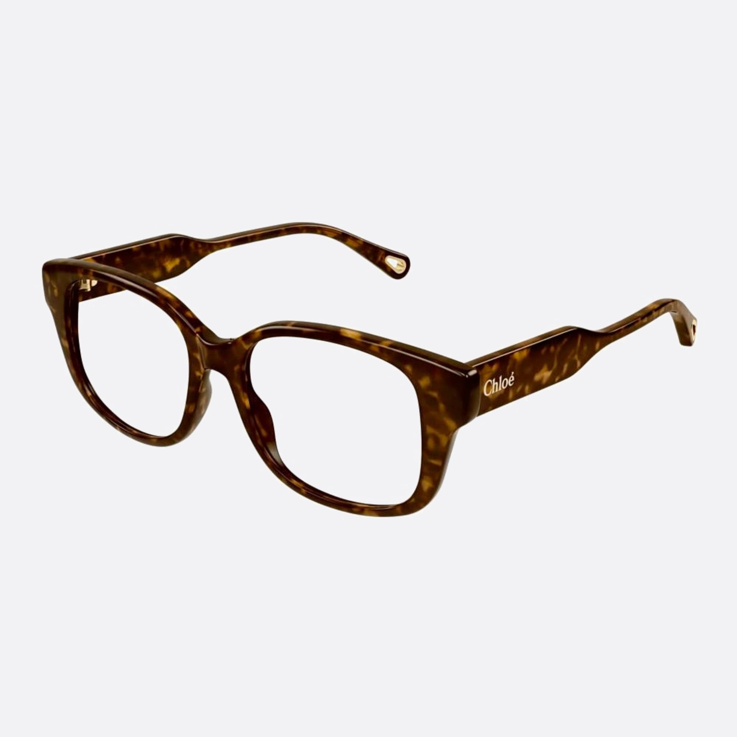 Chloe 53mm Havana Squared Women Eyeglasses - Side View