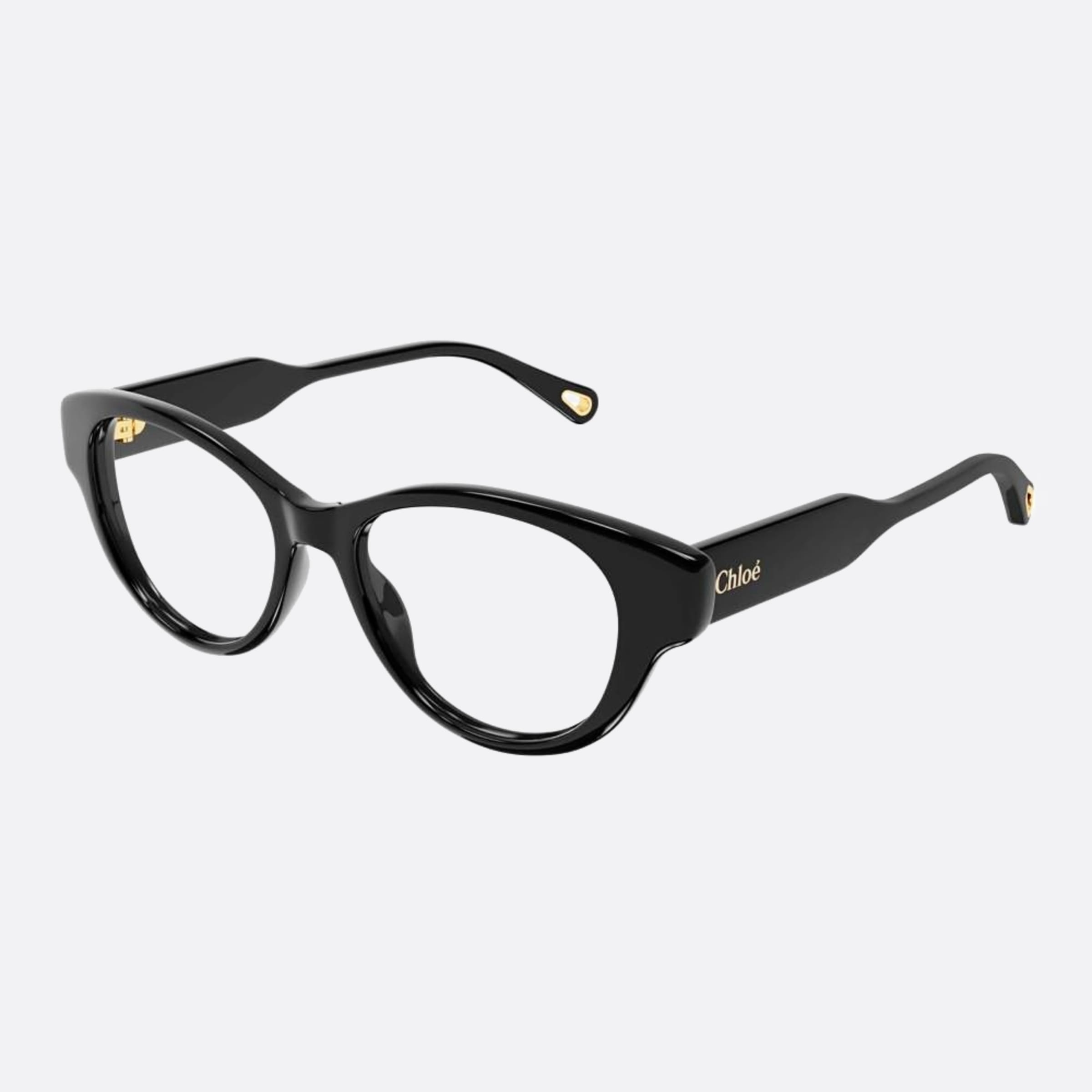 Chloe 50mm Black Cat Eye Women Eyeglasses - Side View