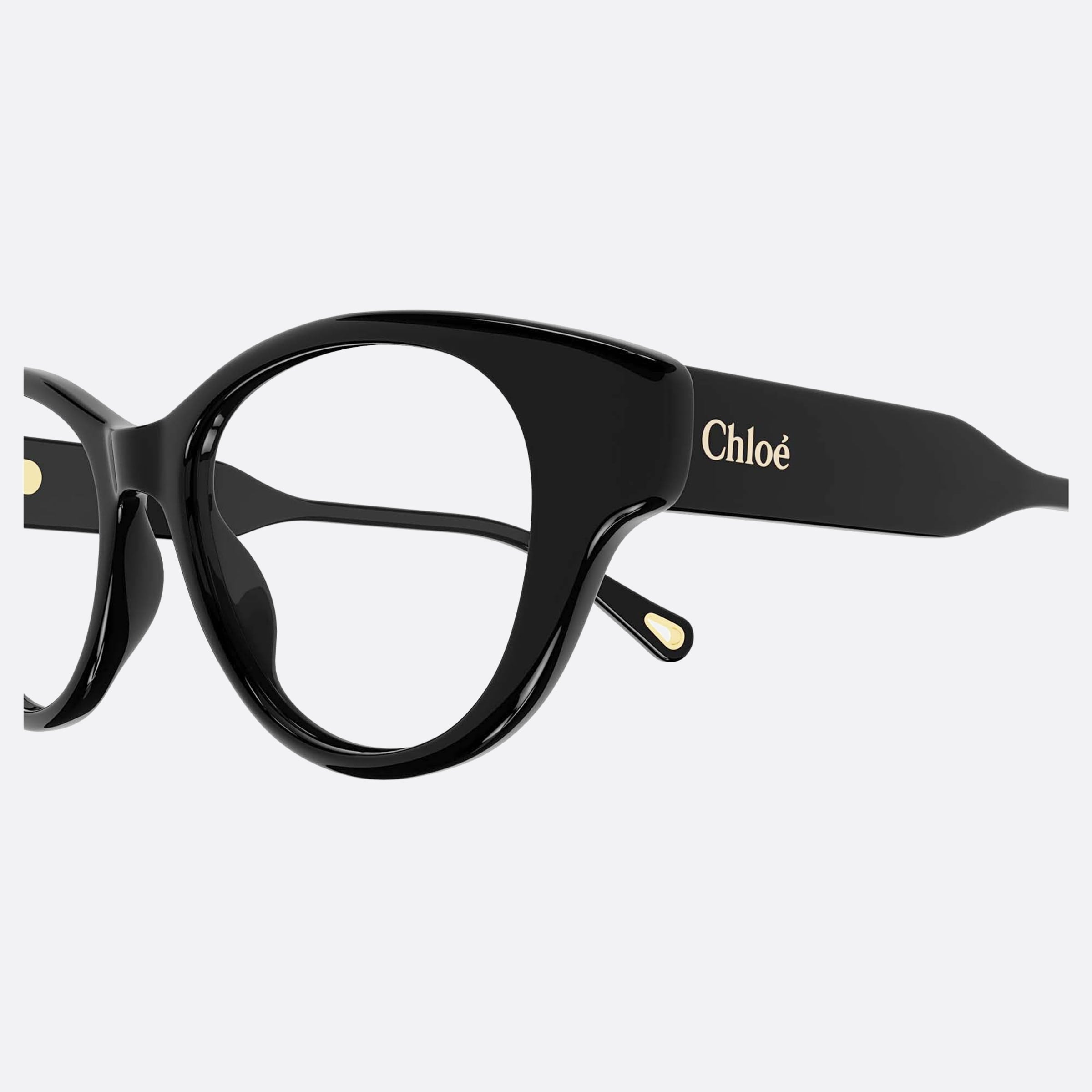 Chloe 50mm Black Cat Eye Women Eyeglasses - Detail View