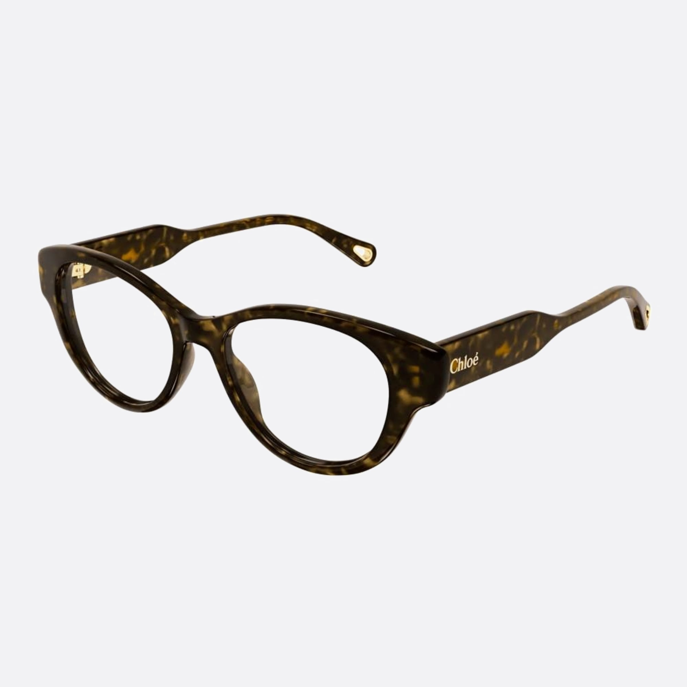 Chloe 50mm Havana Cat Eye Women Eyeglasses - Side View