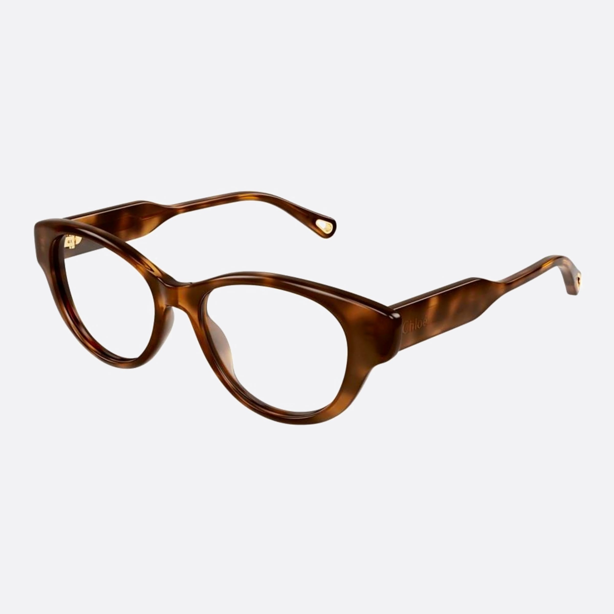 Chloe 50mm Havana Cat Eye Women Eyeglasses - Side View