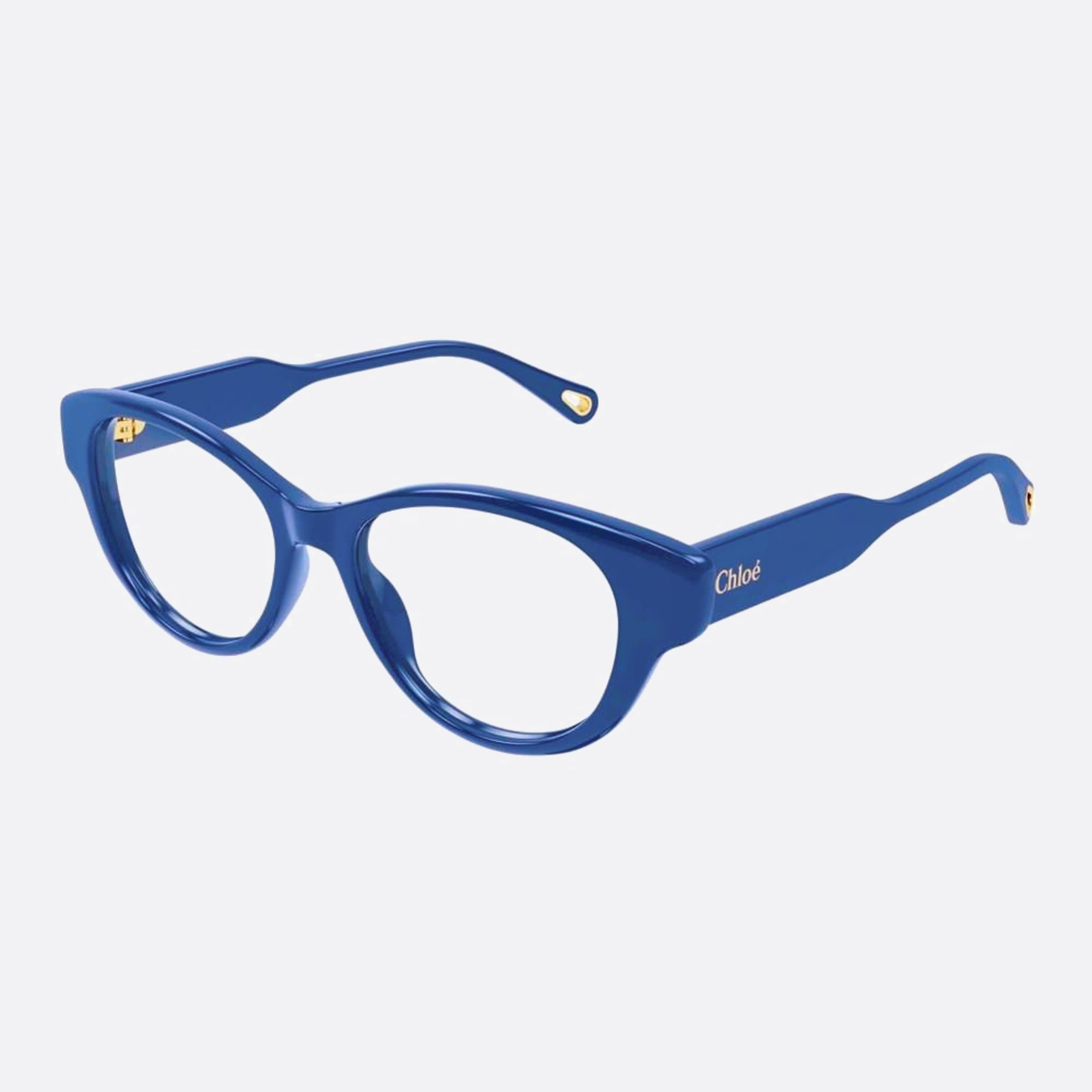Chloe 52mm Blue Cat Eye Women Eyeglasses - Side View