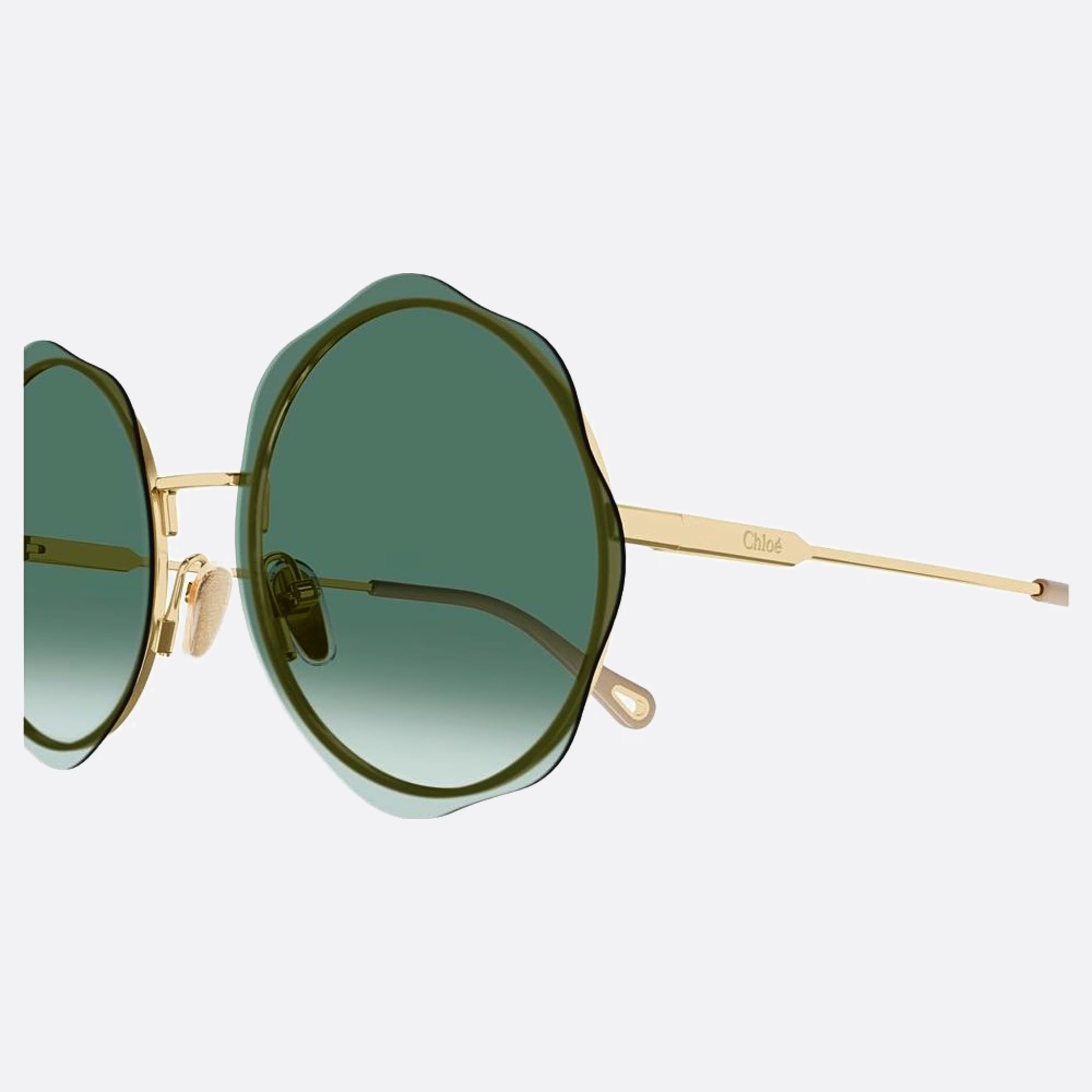 Chloe 61mm Gold Round Women Sunglasses - Detail View