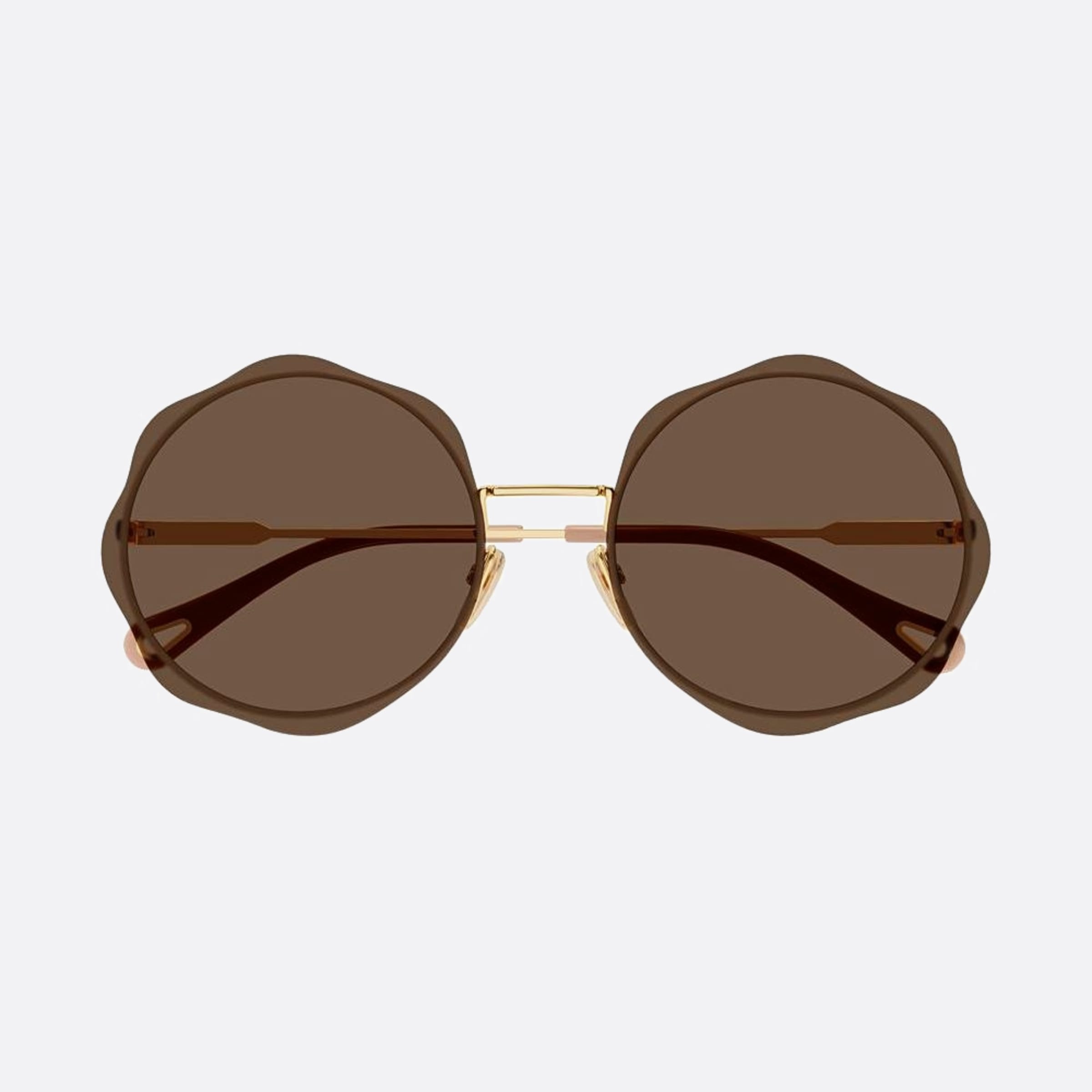 Chloe 61mm Gold Round Women Sunglasses - Main View
