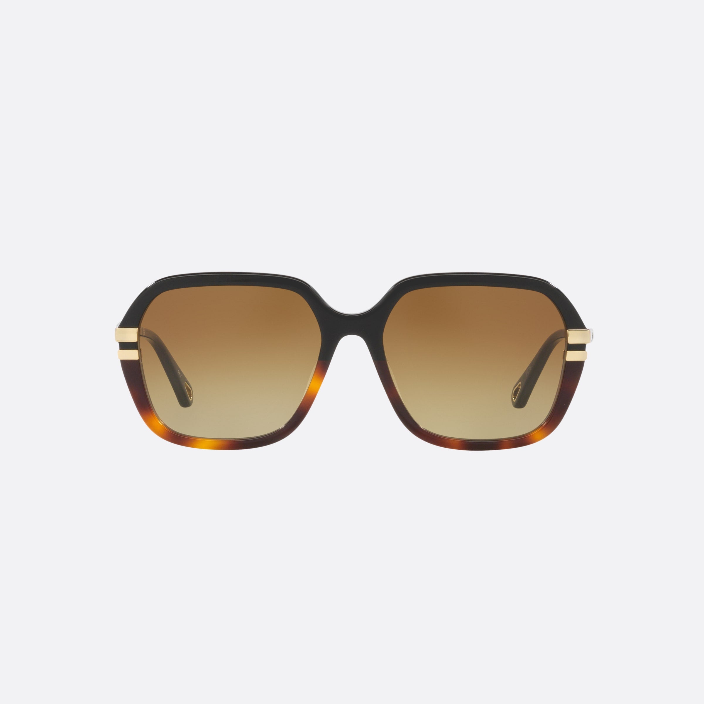 Chloe 57mm Black Round Women Sunglasses - Side View