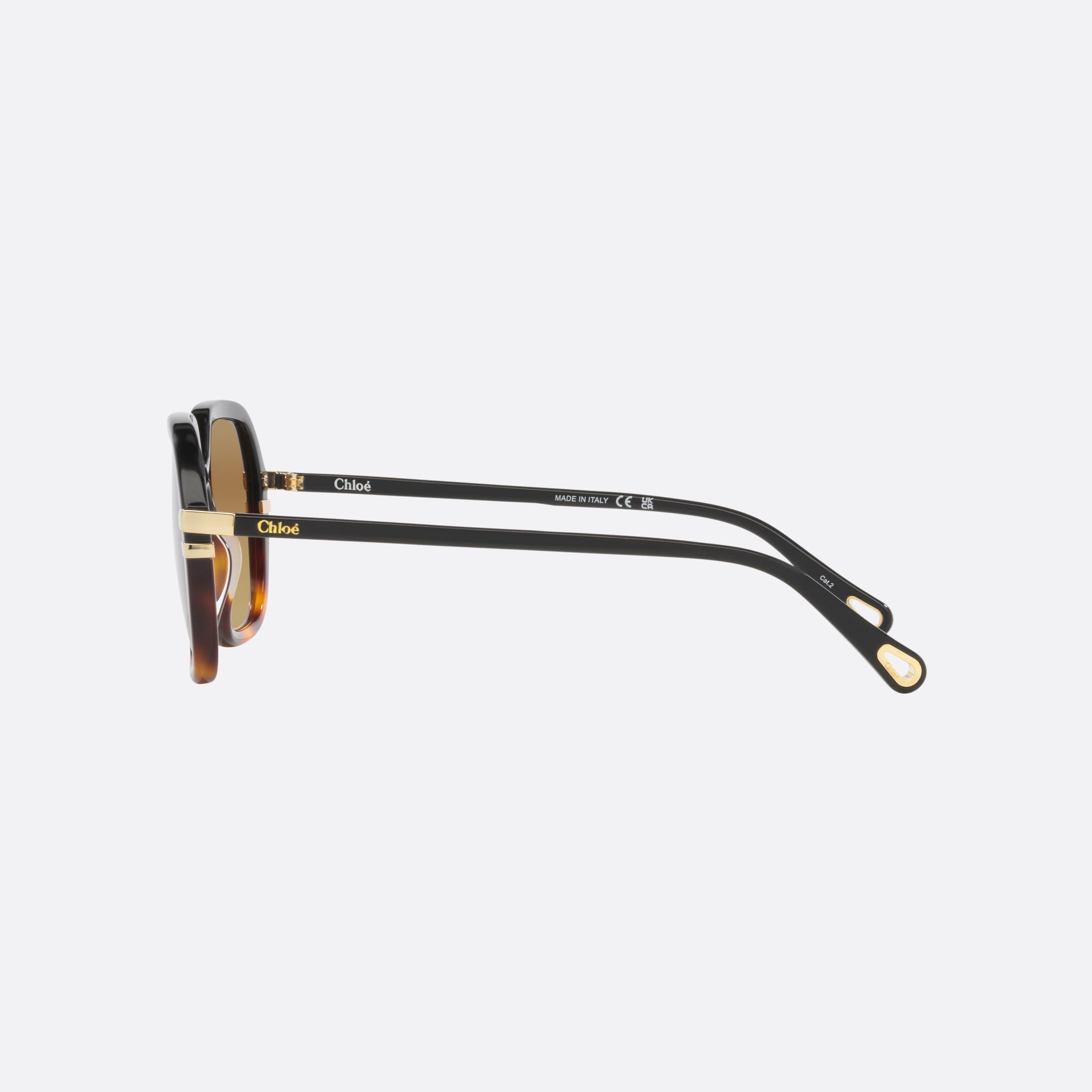 Chloe 57mm Black Round Women Sunglasses - Detail View