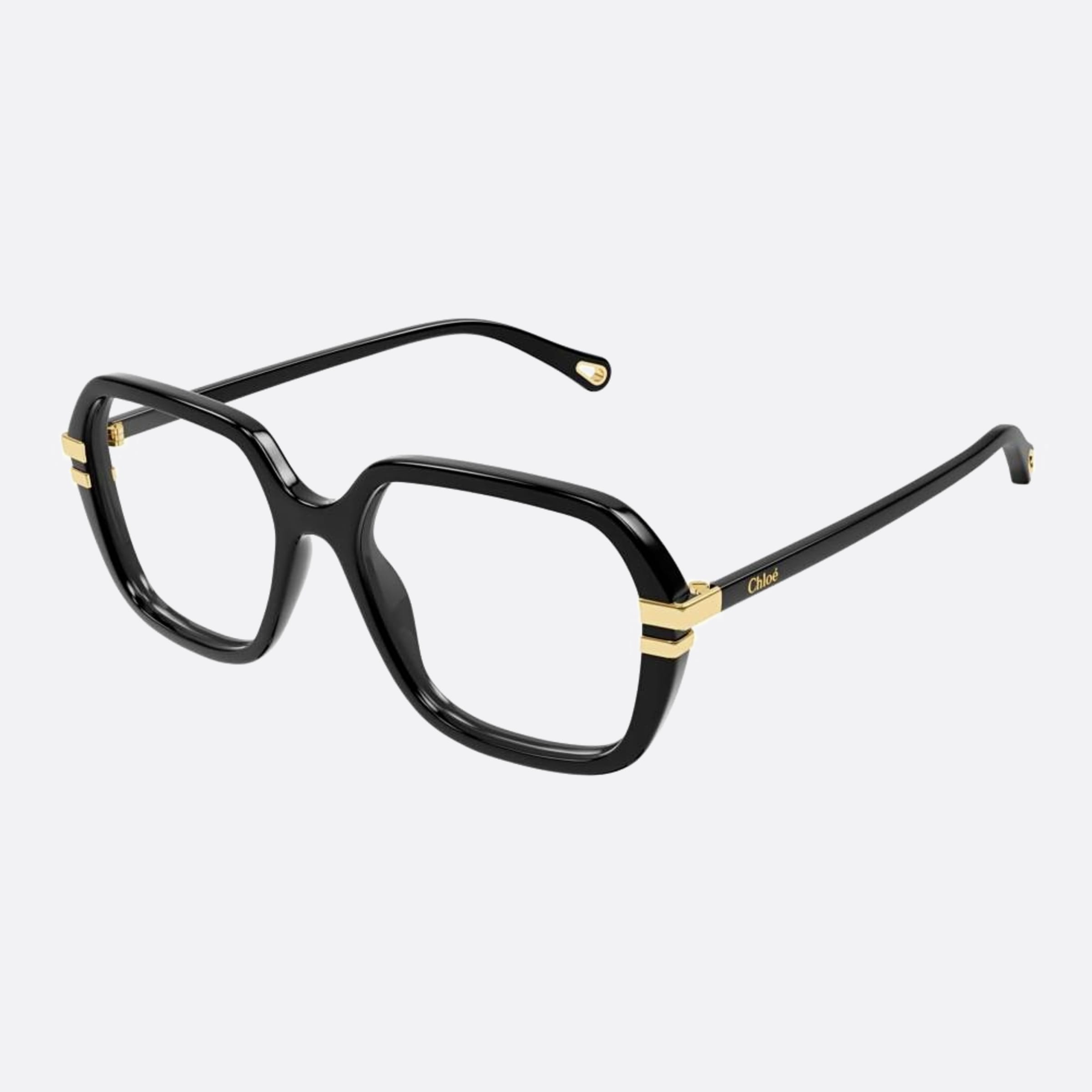 Chloe 53mm Black Squared Women Eyeglasses - Side View