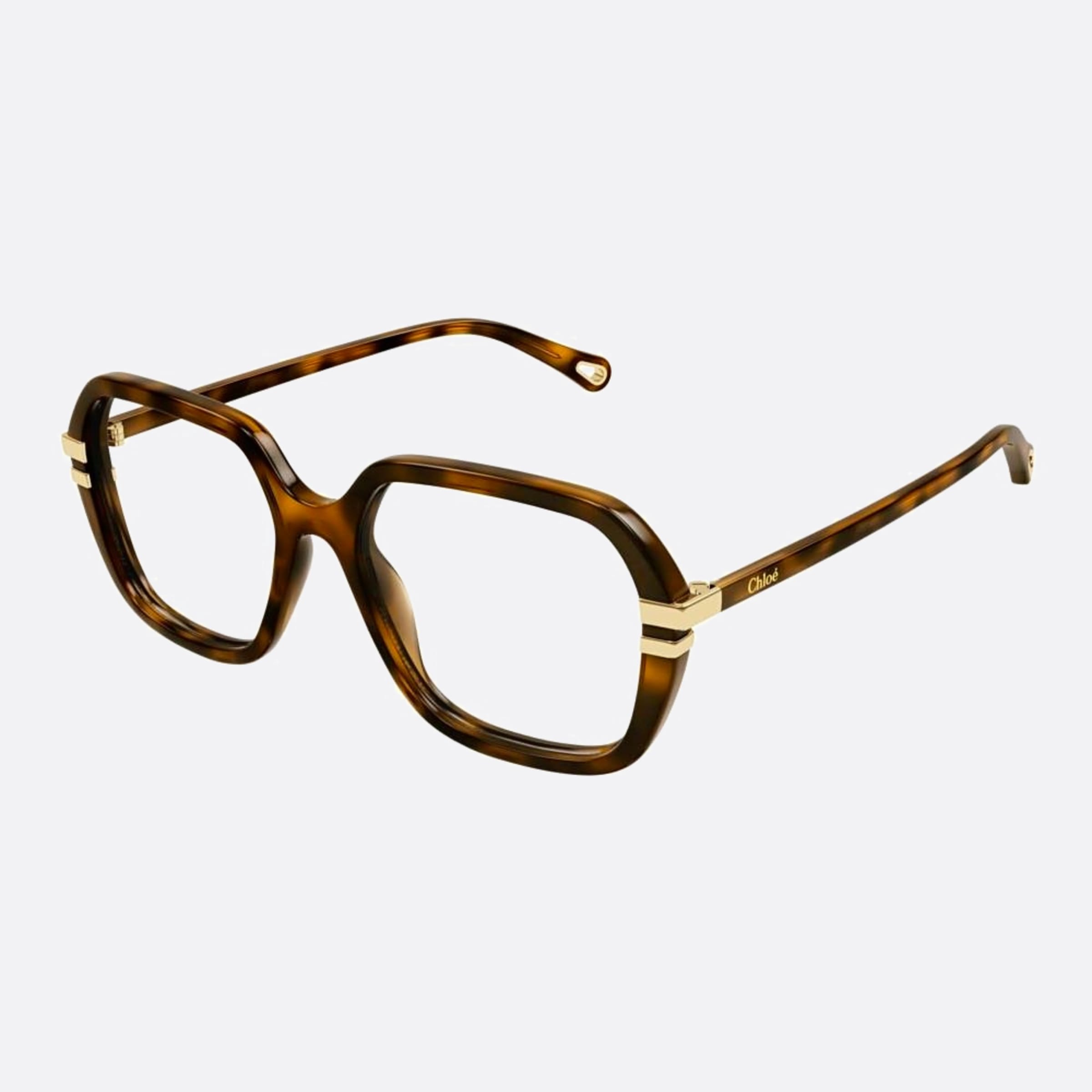 Chloe 53mm Havana Squared Women Eyeglasses - Side View