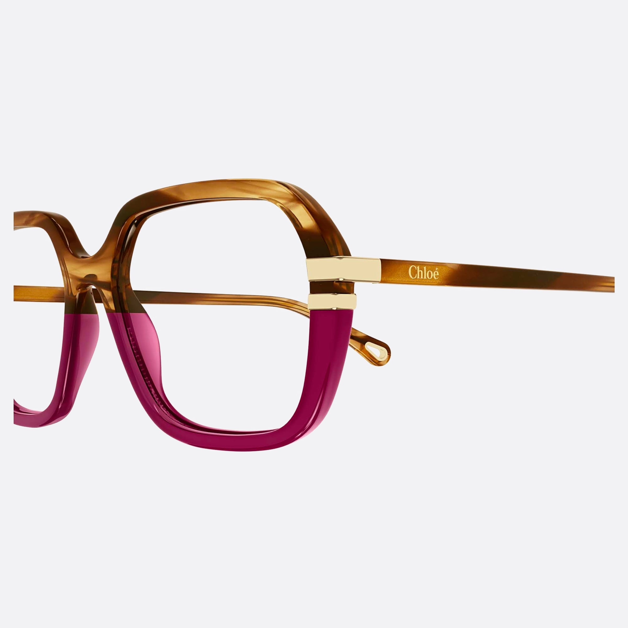 Chloe 55mm Havana Squared Women Eyeglasses - Detail View