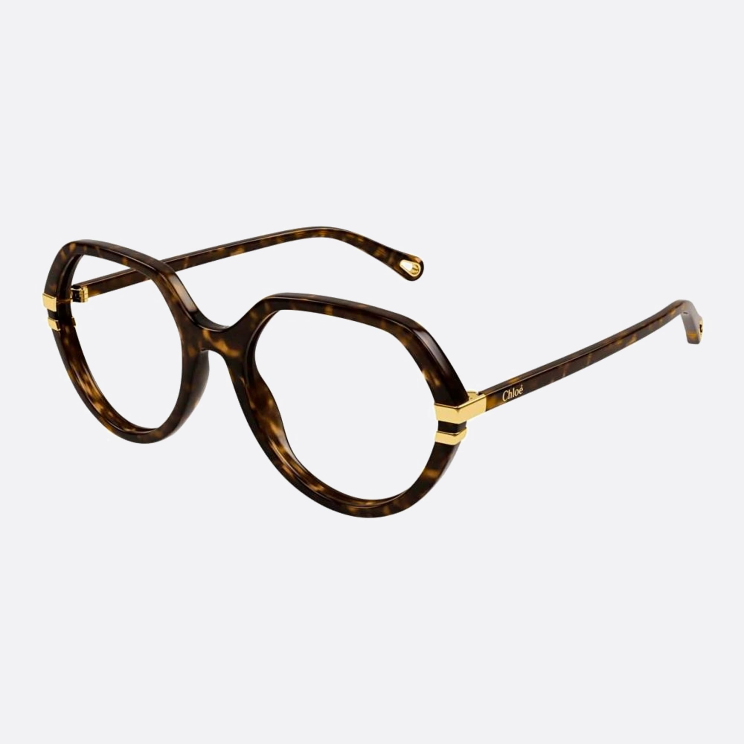 Chloe 54mm Havana Round Women Eyeglasses - Side View