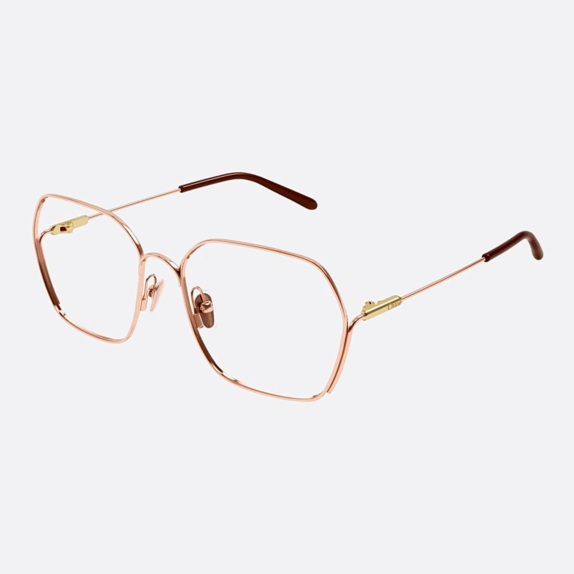 Chloe 58mm Rose Gold Squared Women Eyeglasses - Side View