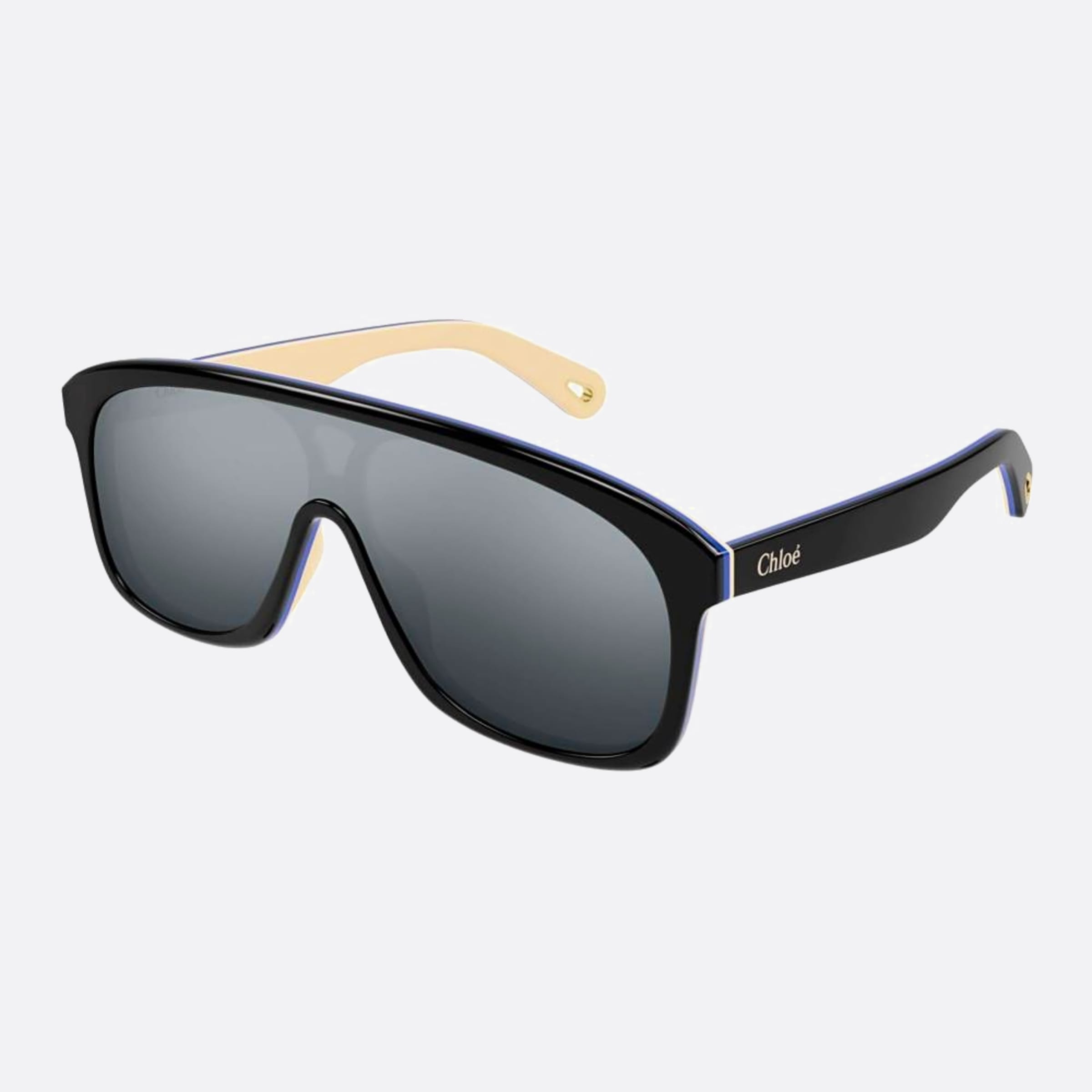 Chloe 99mm Fgt Black Shield Women Sunglasses - Side View