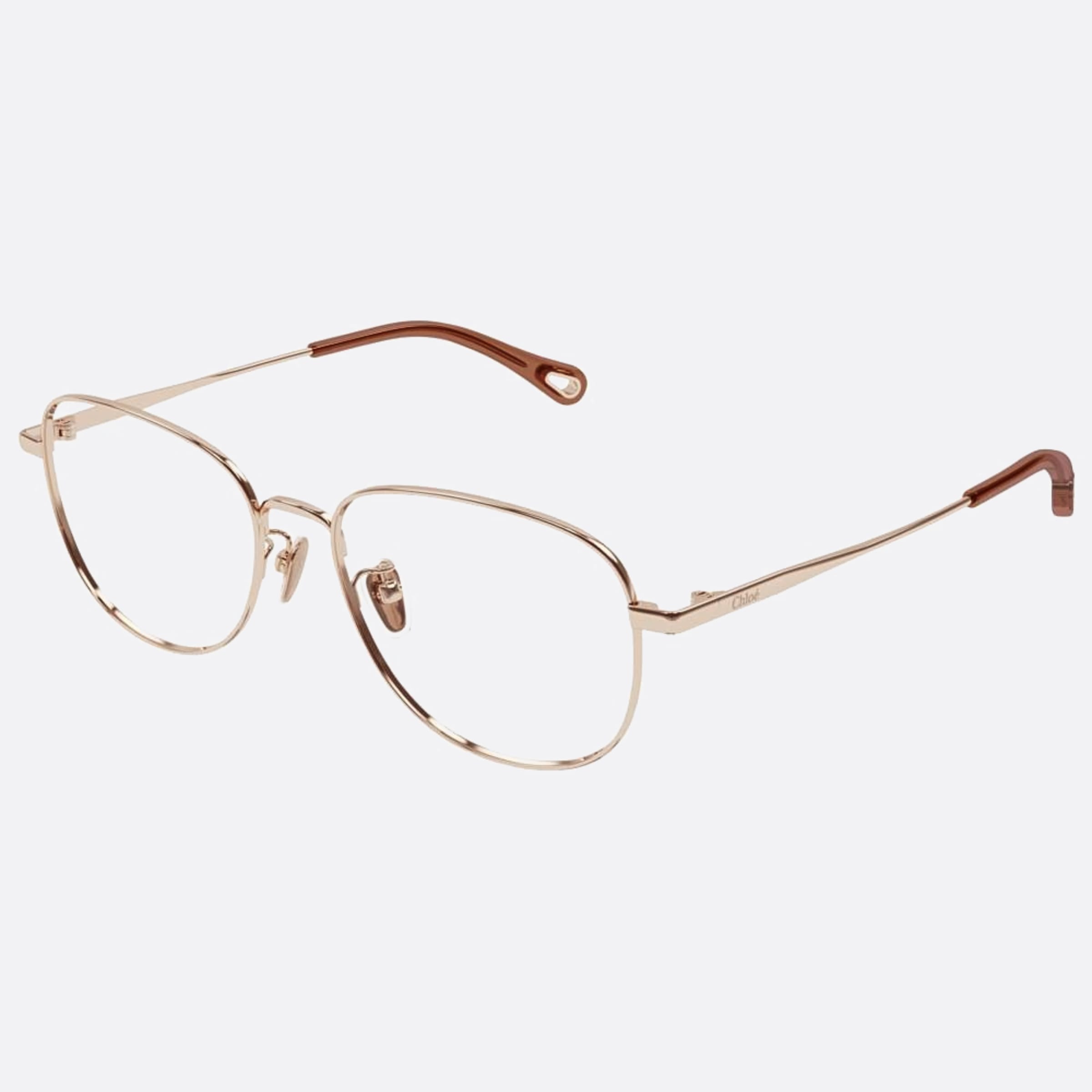 Chloe 53mm Ch0213oa Gold Round Women Eyeglasses - Side View