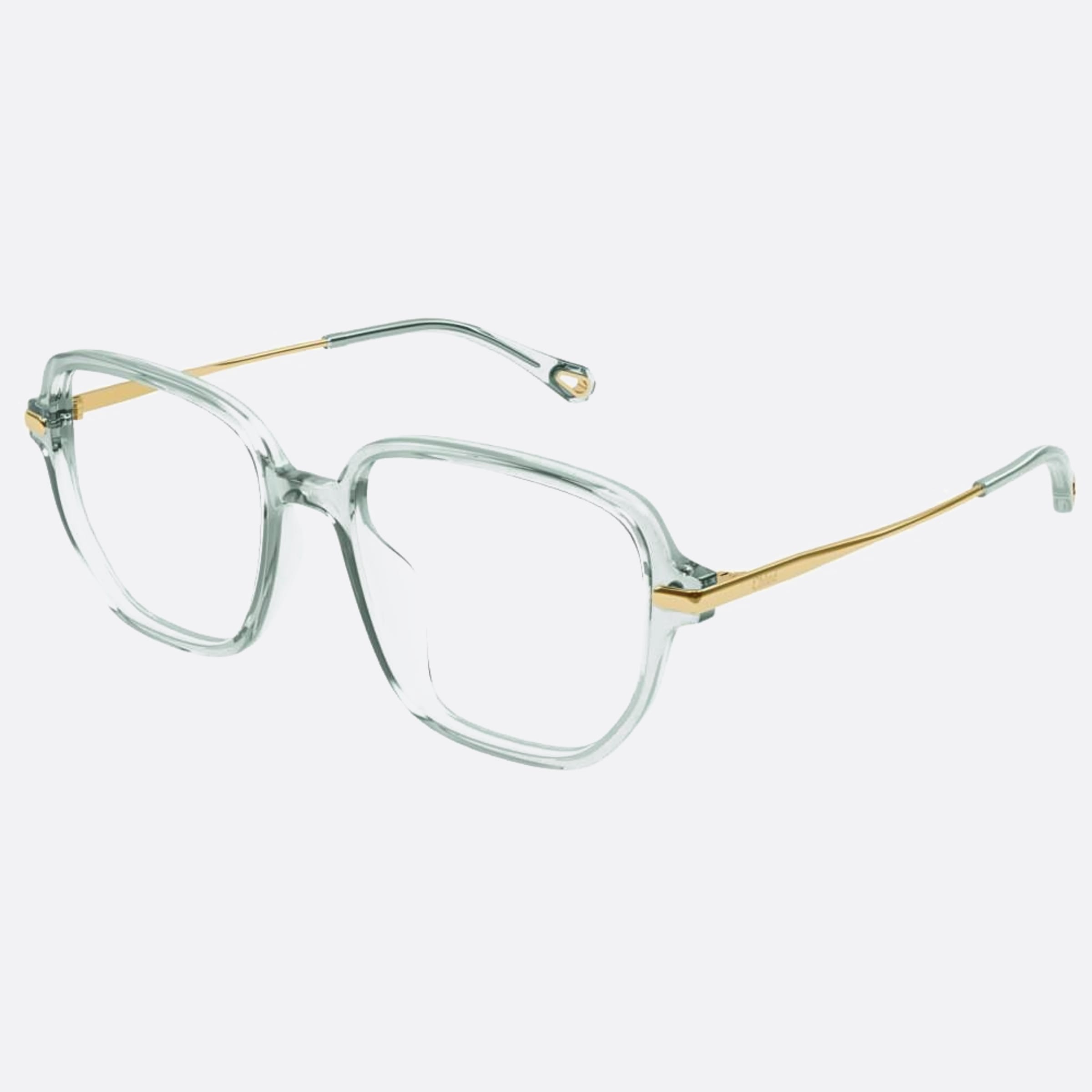 Chloe 55mm Ch0218oa Green Squared Women Eyeglasses - Side View