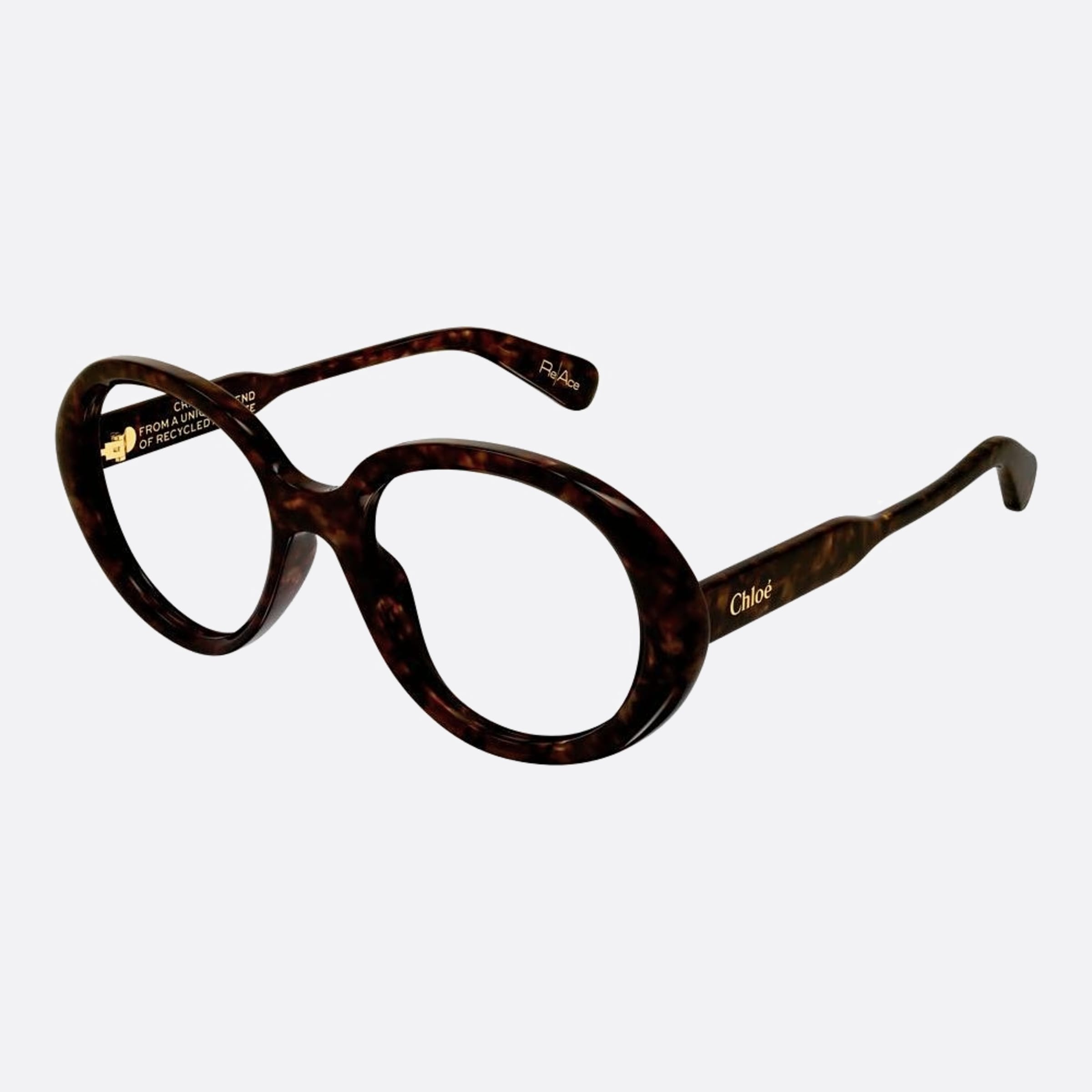 Chloe 53mm Havana Round Women Eyeglasses - Side View