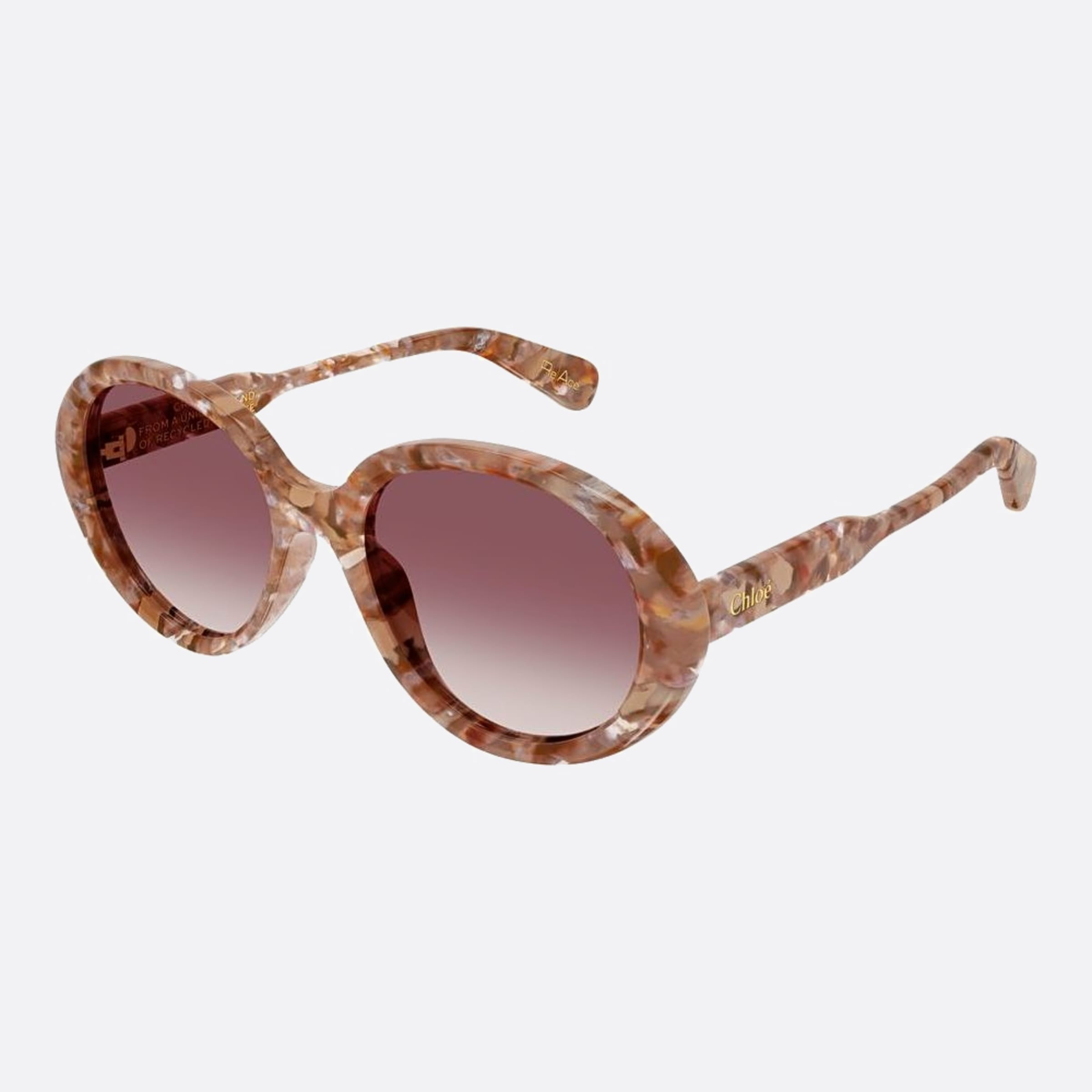 Chloe 55mm Dce Pink Round Women Sunglasses - Side View