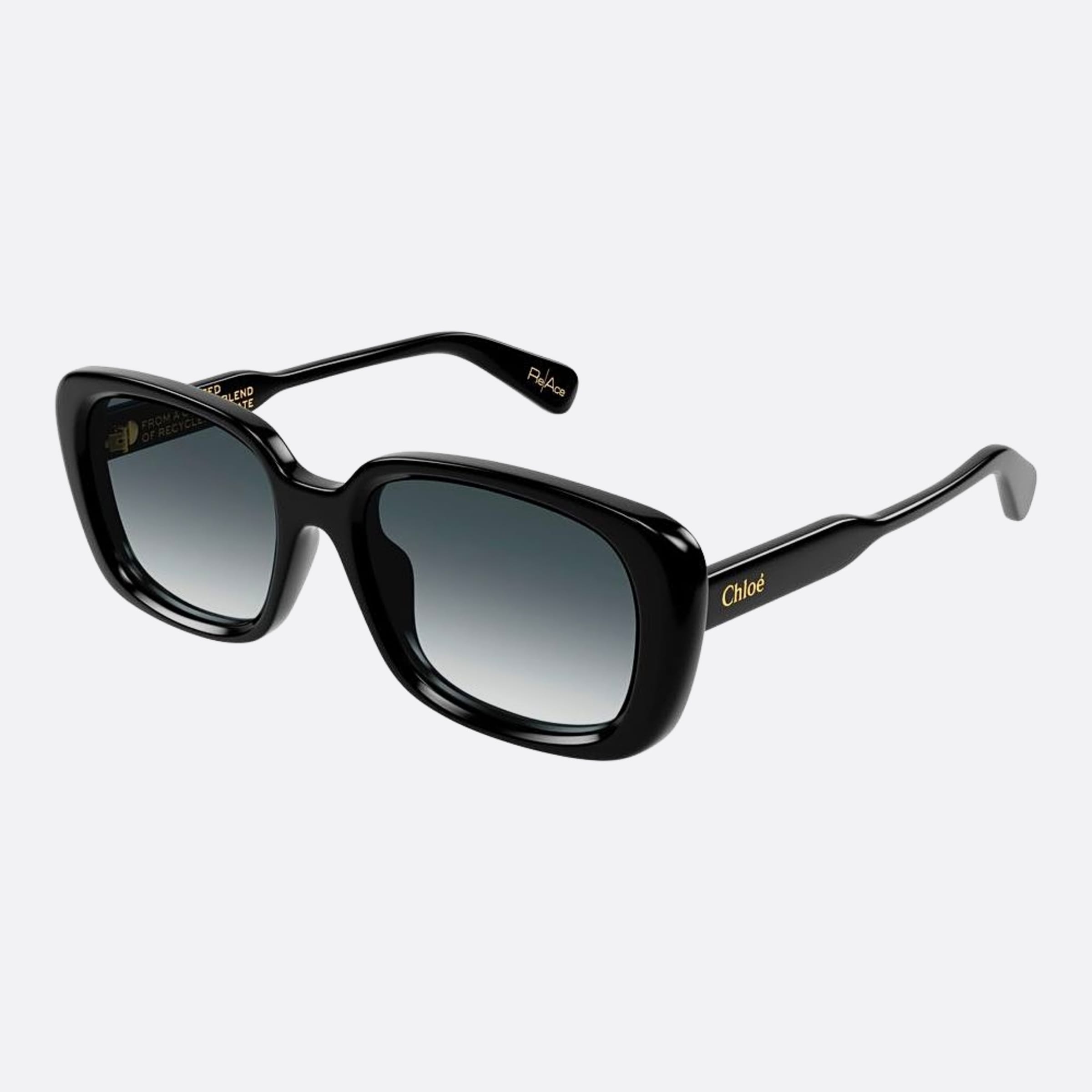 Chloe 55mm Ch0225sk Black Squared Women Sunglasses - Side View