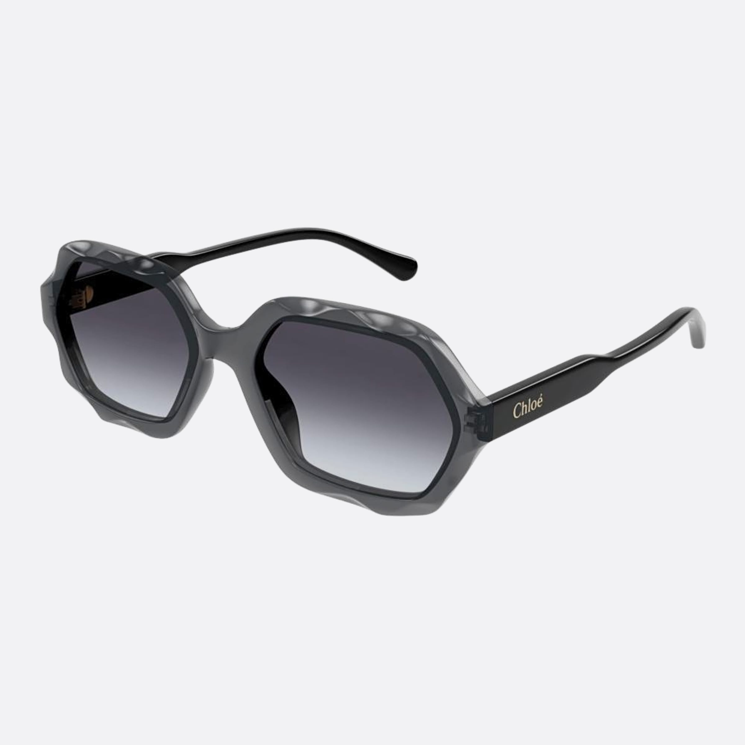 Chloe 56mm Black Oversize Women Sunglasses - Side View