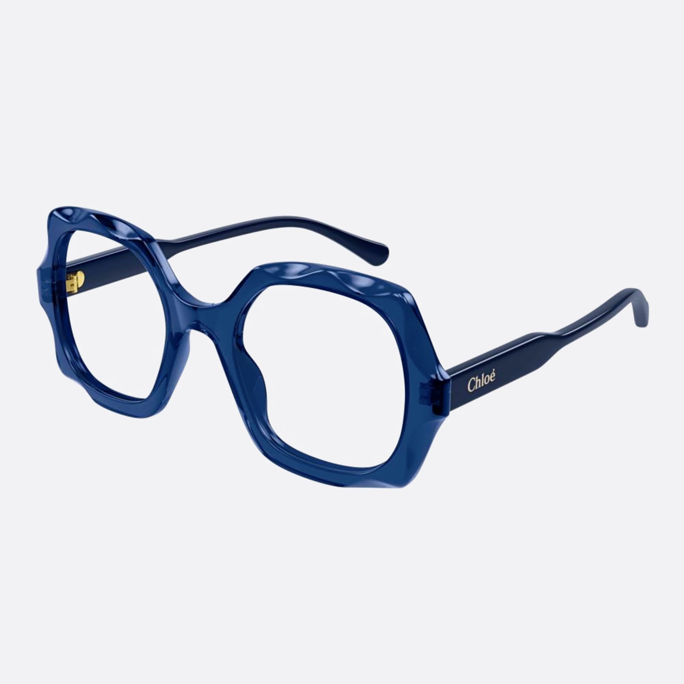 Chloe 51mm Blue Oversize Women Eyeglasses - Side View
