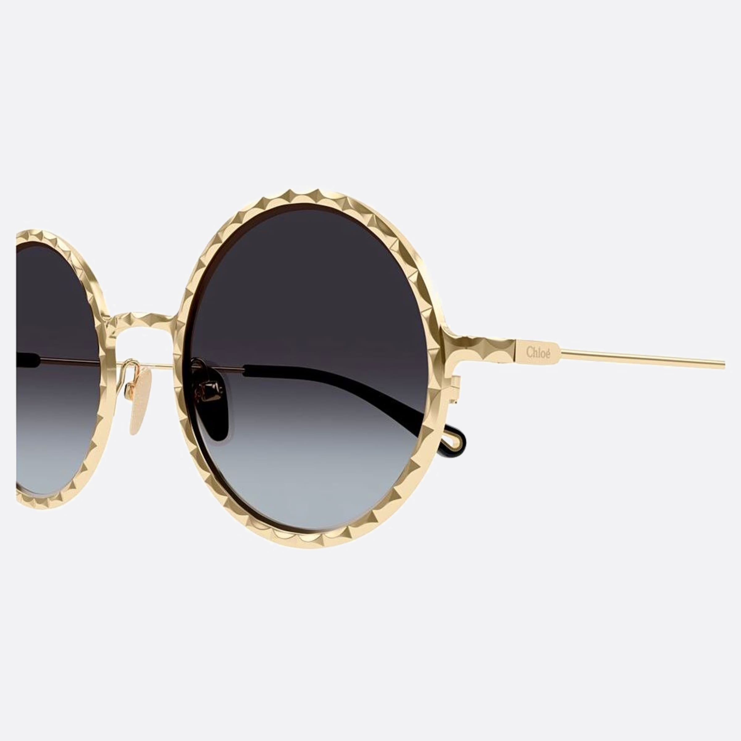 Chloe 53mm Gold Round Women Sunglasses - Detail View