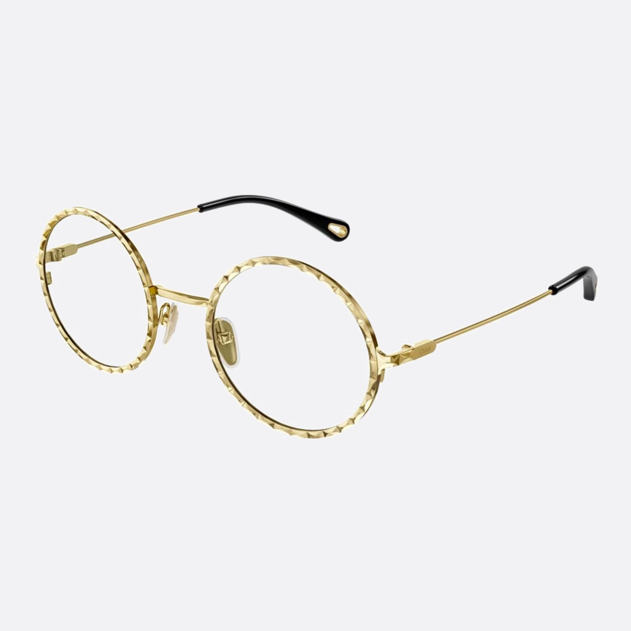 Chloe 50mm Gold Round Women Eyeglasses - Side View