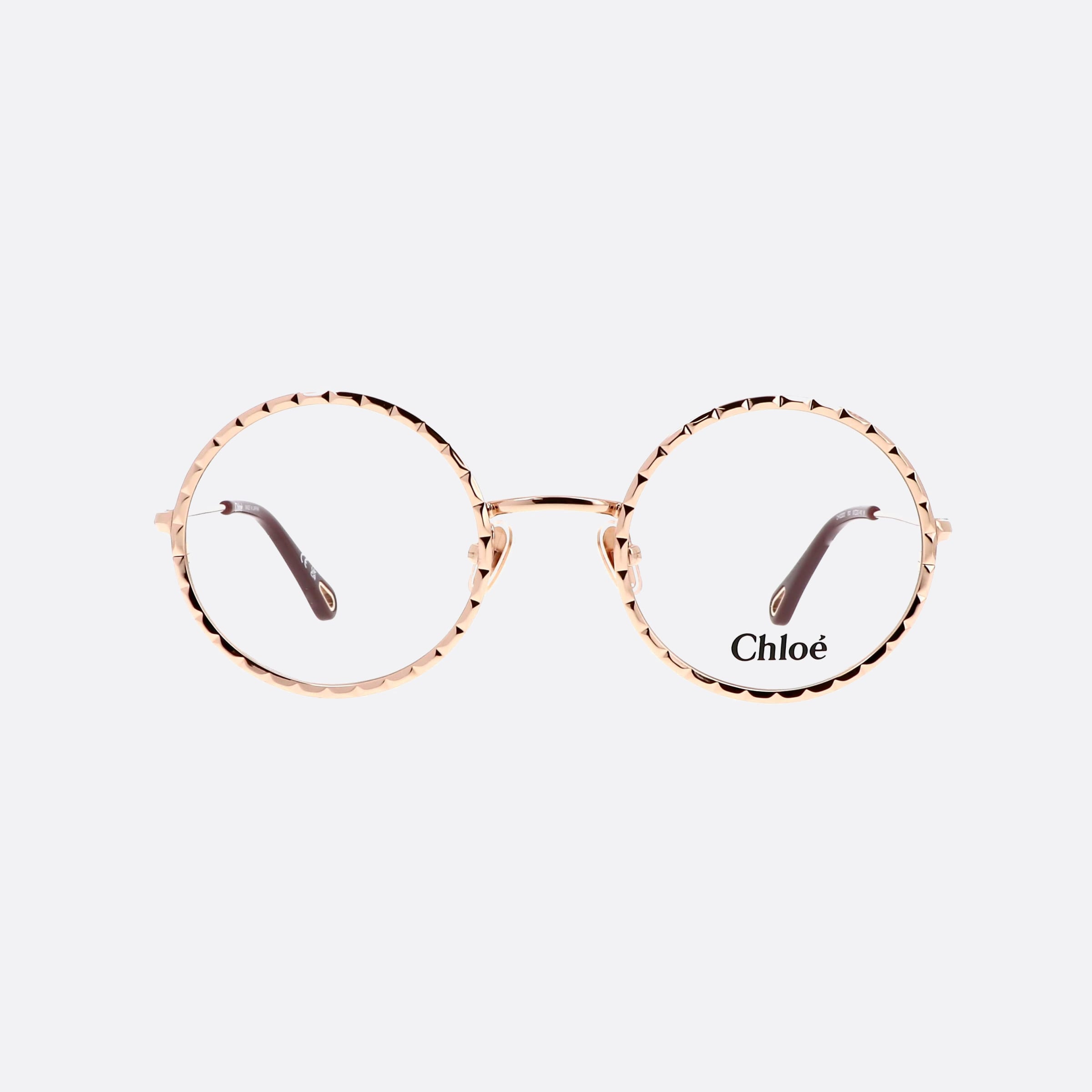 Chloe 50mm Rose Gold Round Women Eyeglasses - Side View