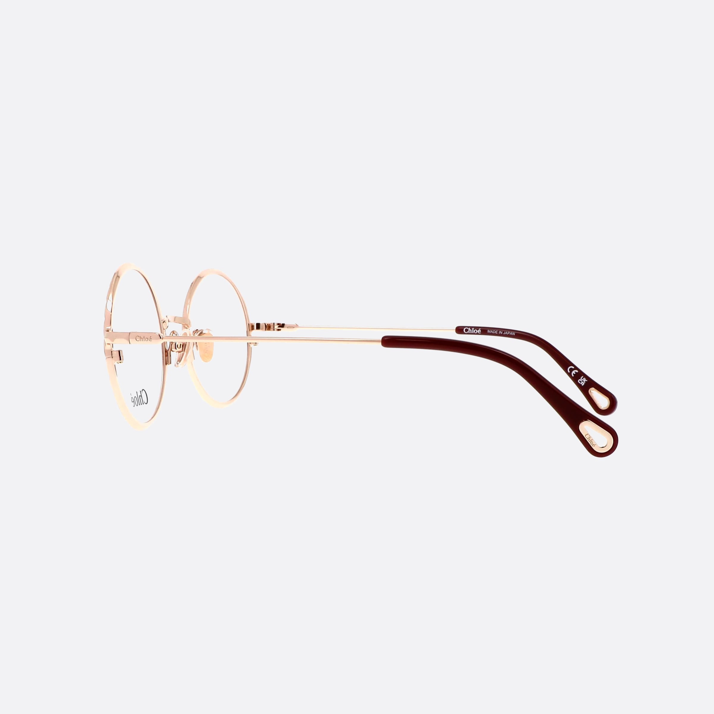 Chloe 50mm Rose Gold Round Women Eyeglasses - Detail View