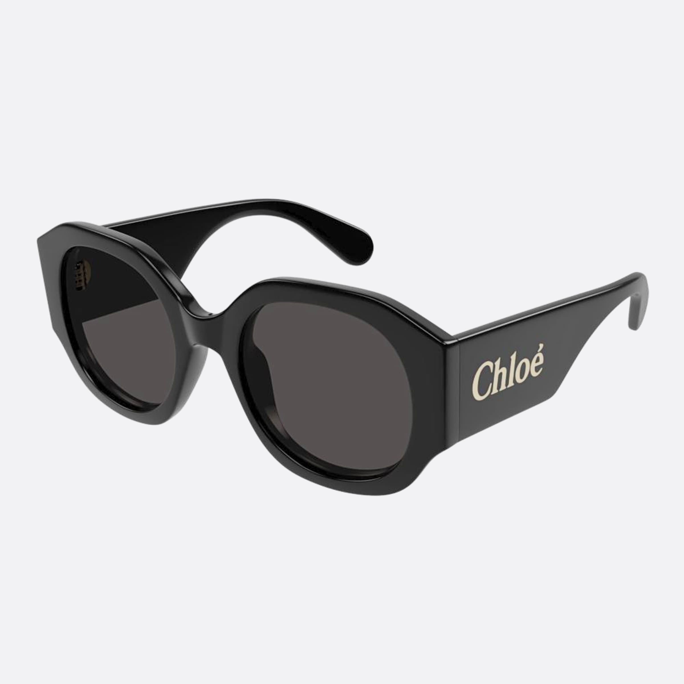 Chloe 53mm Black Oversize Women Sunglasses - Side View