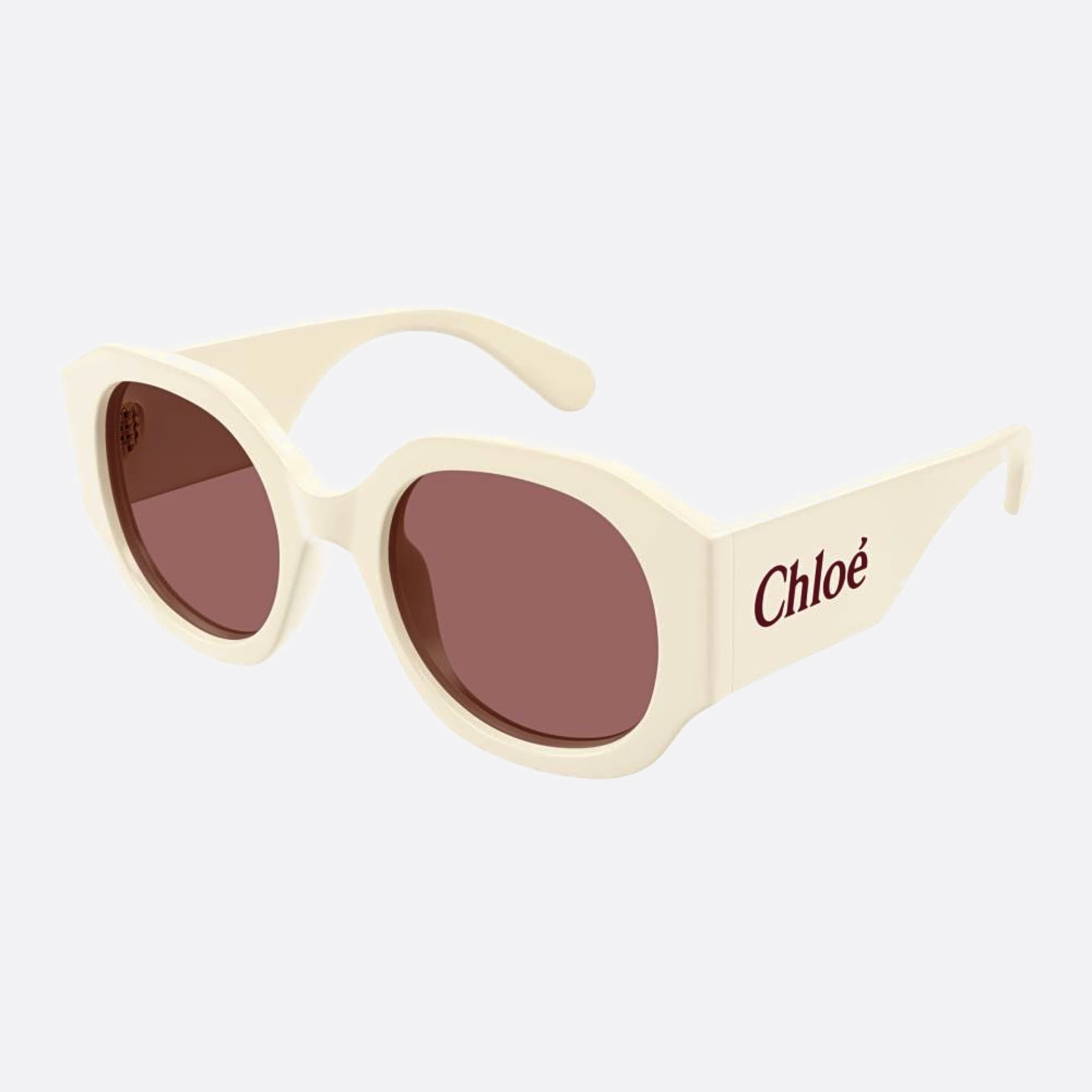 Chloe 53mm Ert White Oversize Women Sunglasses - Side View