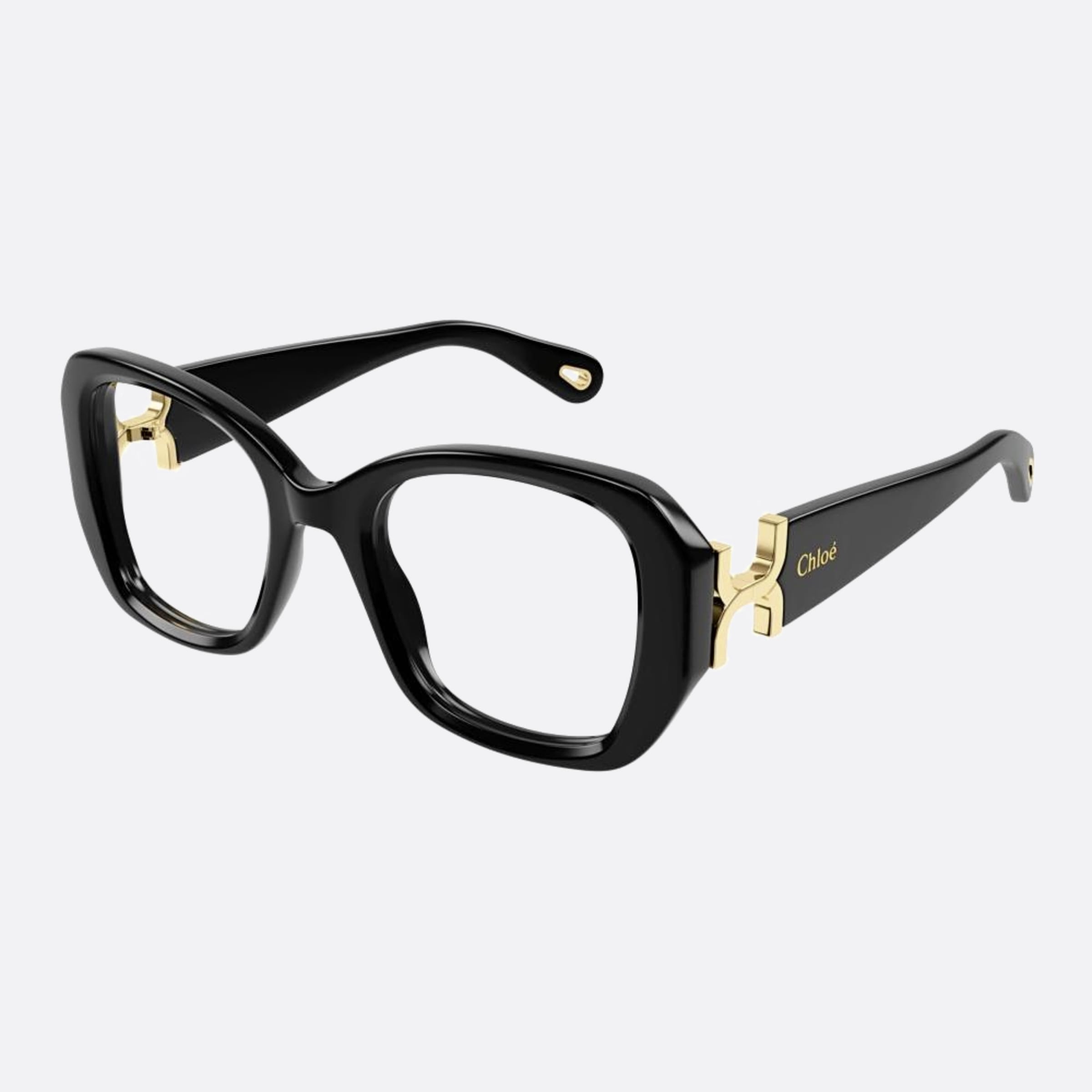 Chloe 51mm Black Oversize Women Eyeglasses - Side View