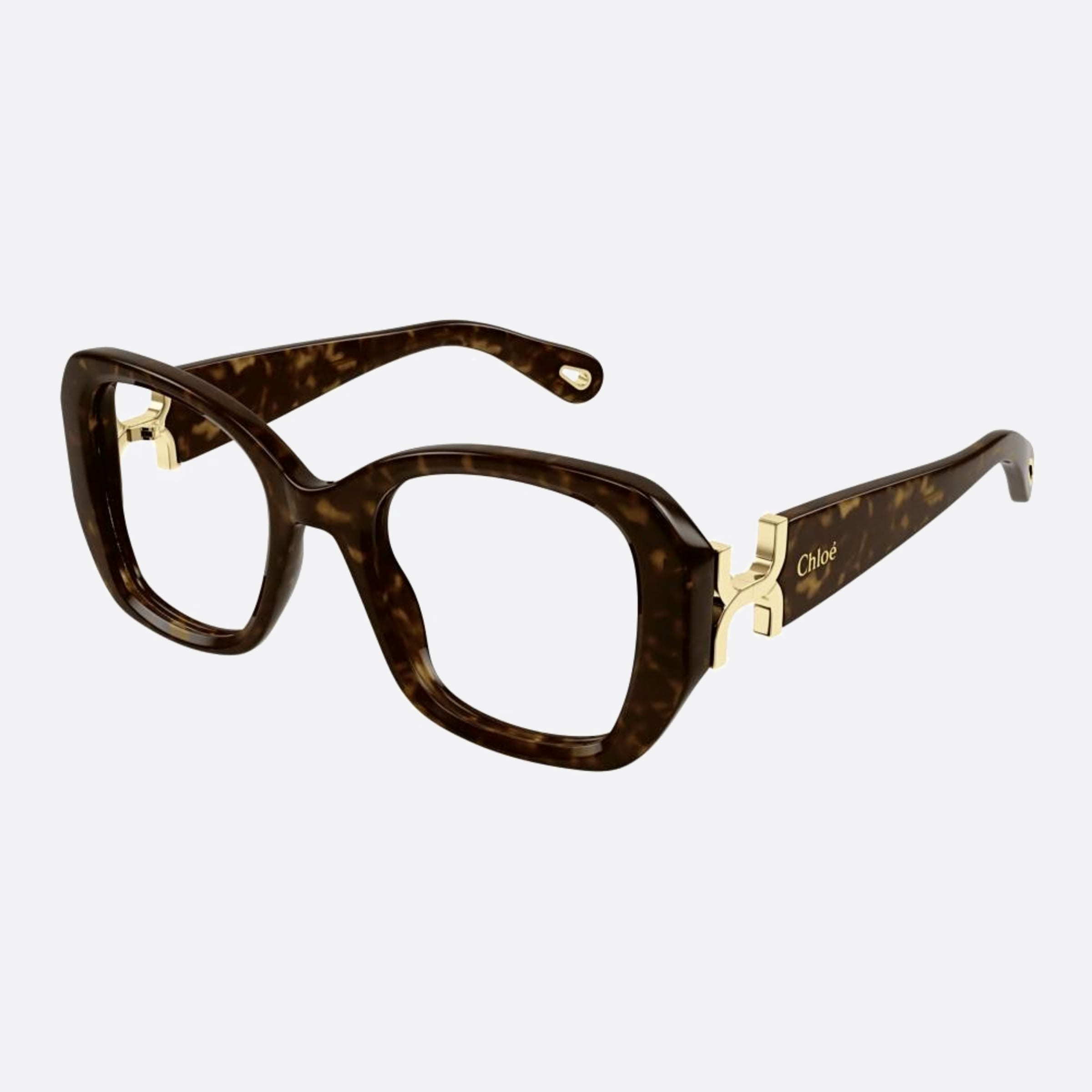 Chloe 51mm Havana Oversize Women Eyeglasses - Side View