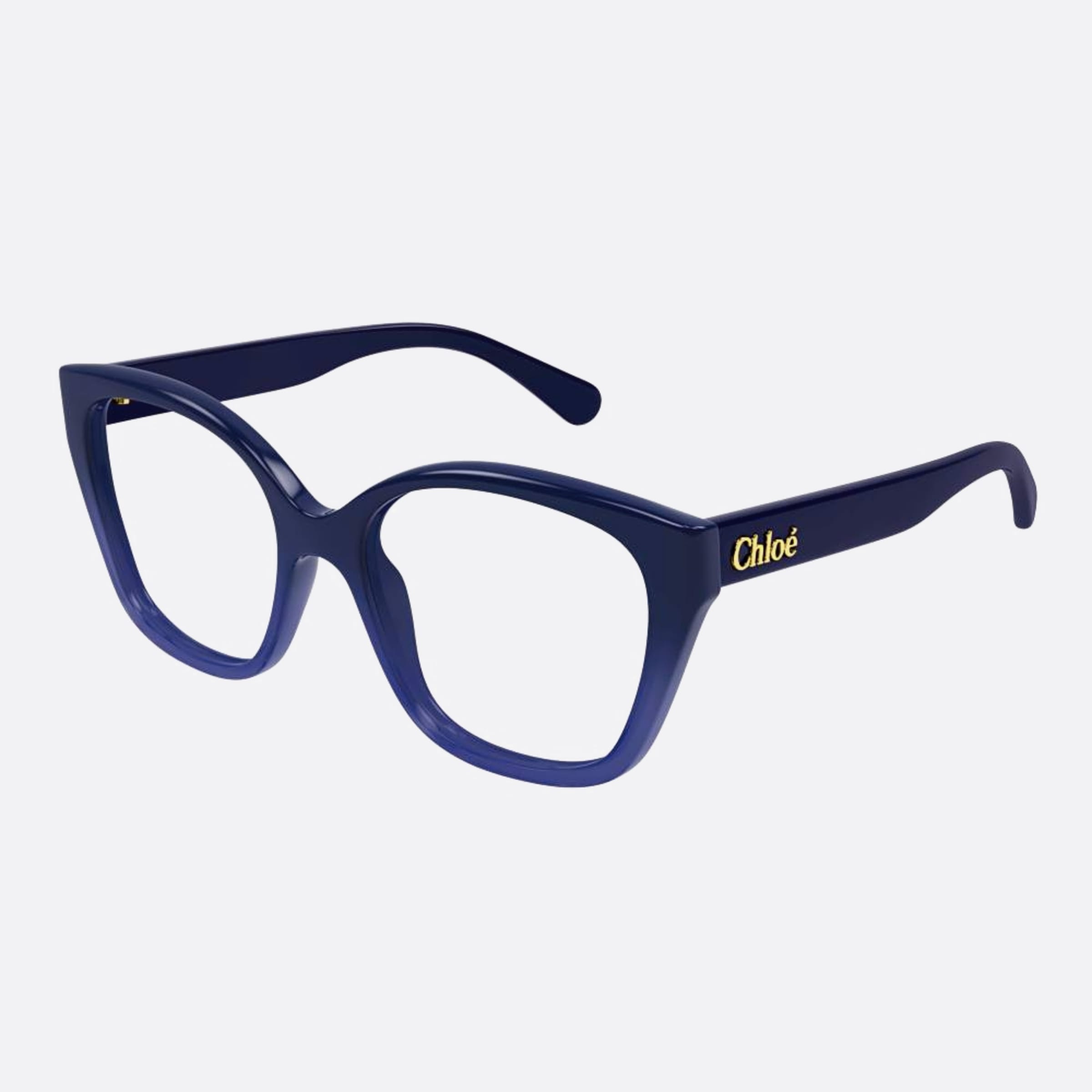 Chloe 53mm Blue Cat Eye Women Eyeglasses - Side View