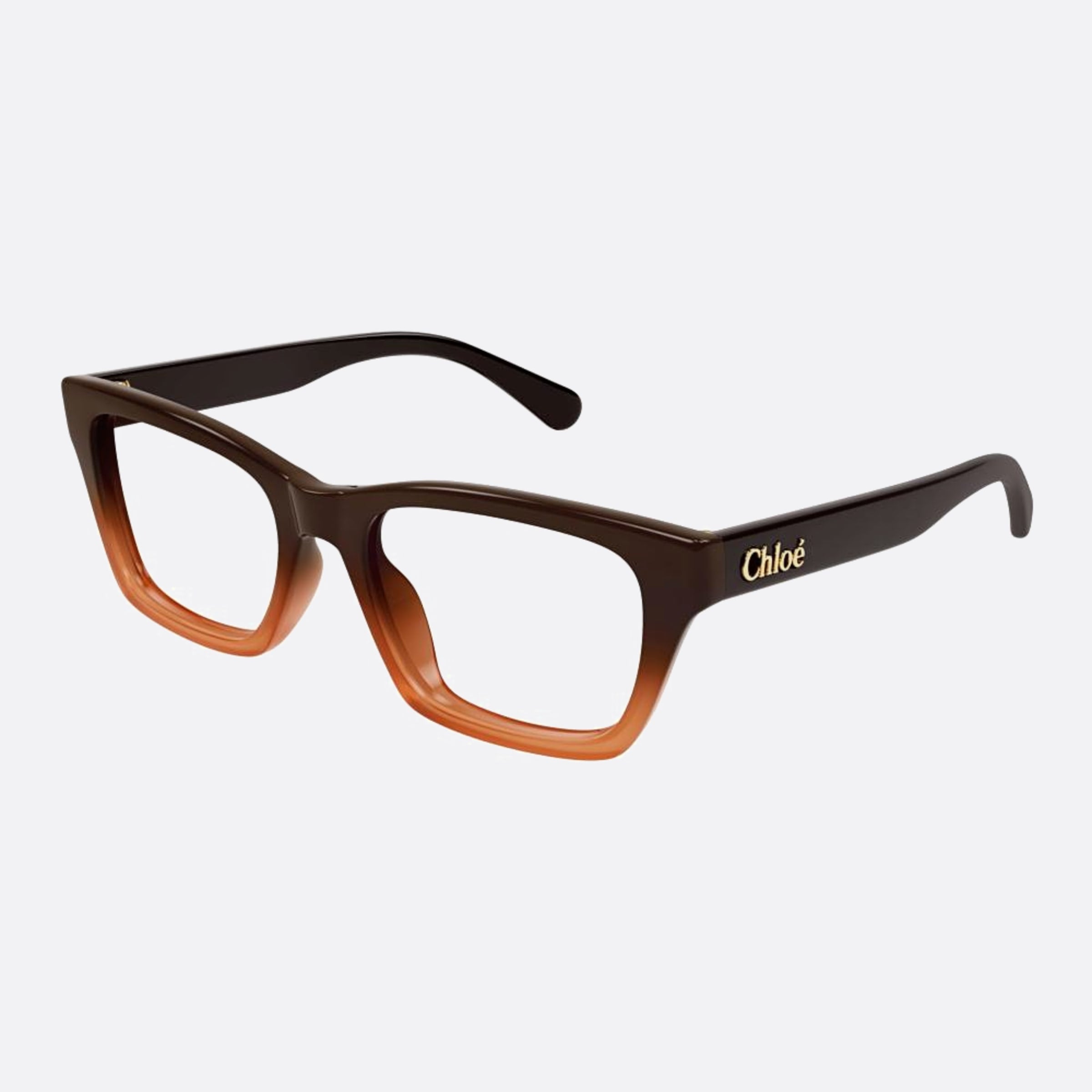 Chloe 53mm Brown Squared Women Eyeglasses - Side View