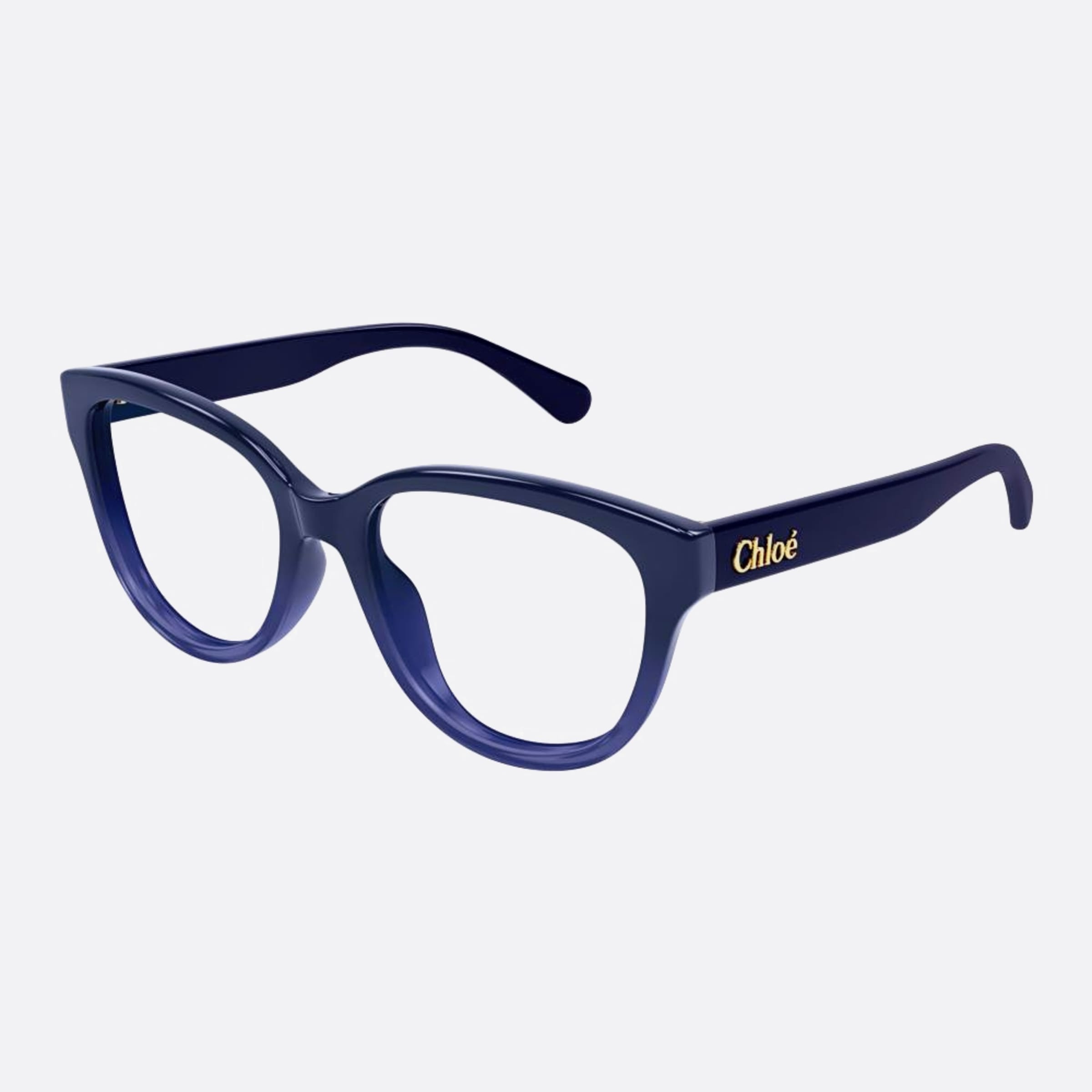 Chloe 51mm Blue Cat Eye Women Eyeglasses - Side View