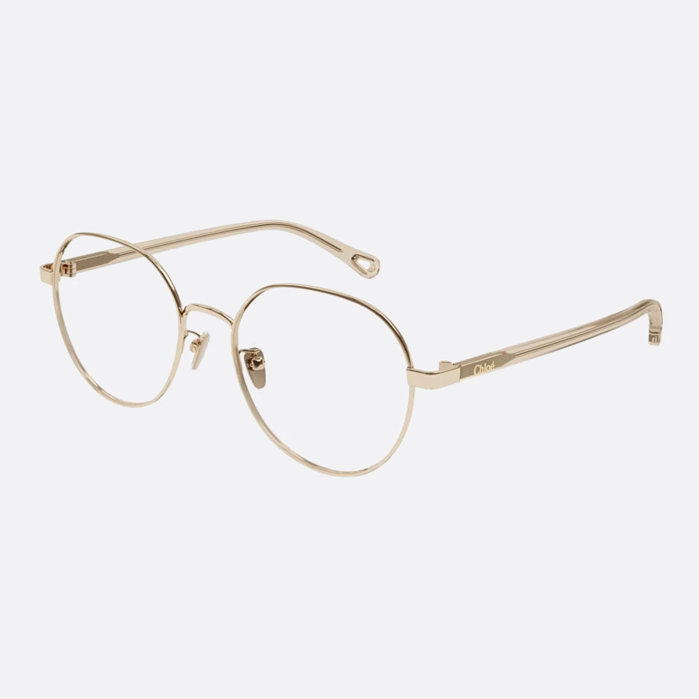 Chloe 53mm Ch0246oa Gold Round Women Eyeglasses - Side View