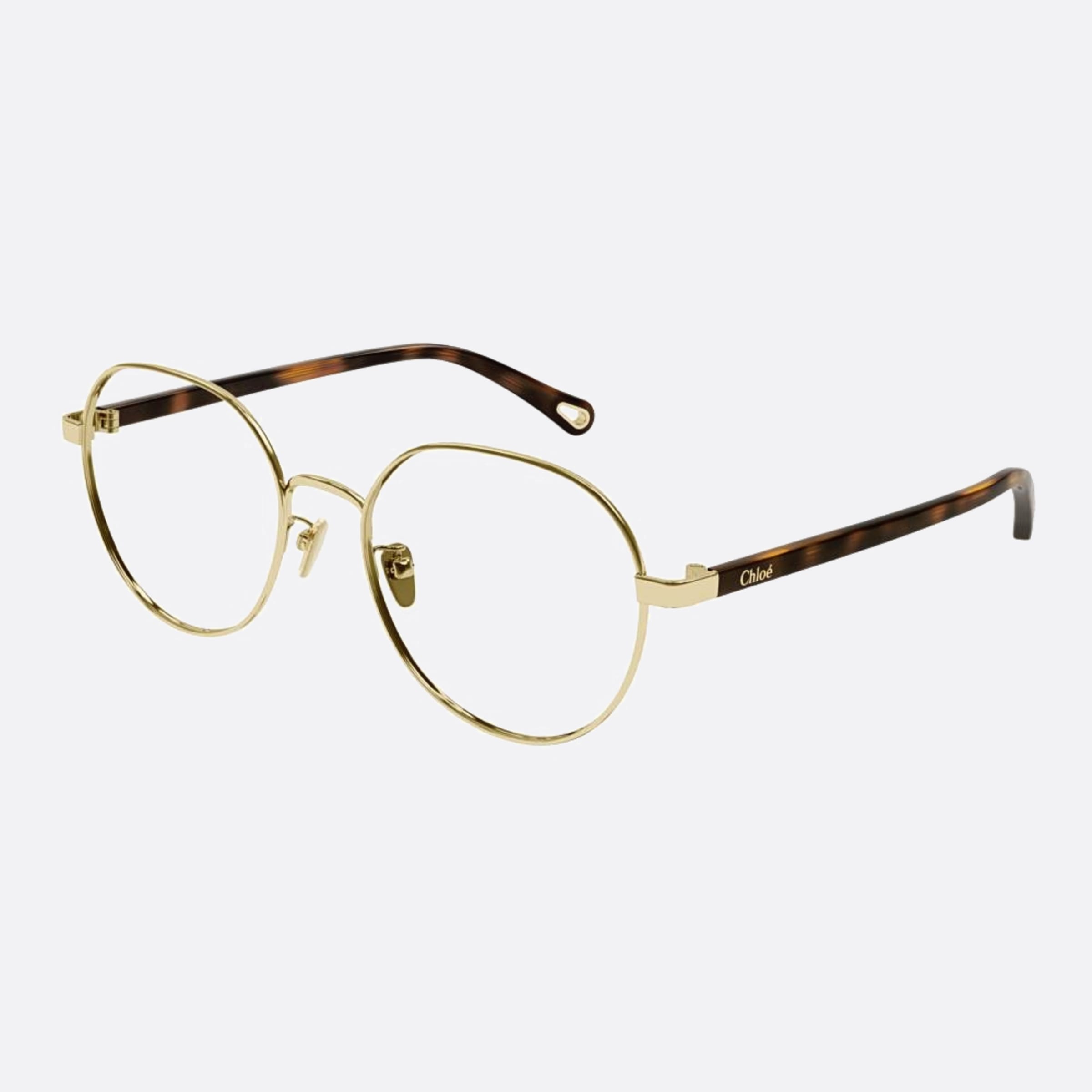 Chloe 53mm Ch0246oa Gold Round Women Eyeglasses - Side View