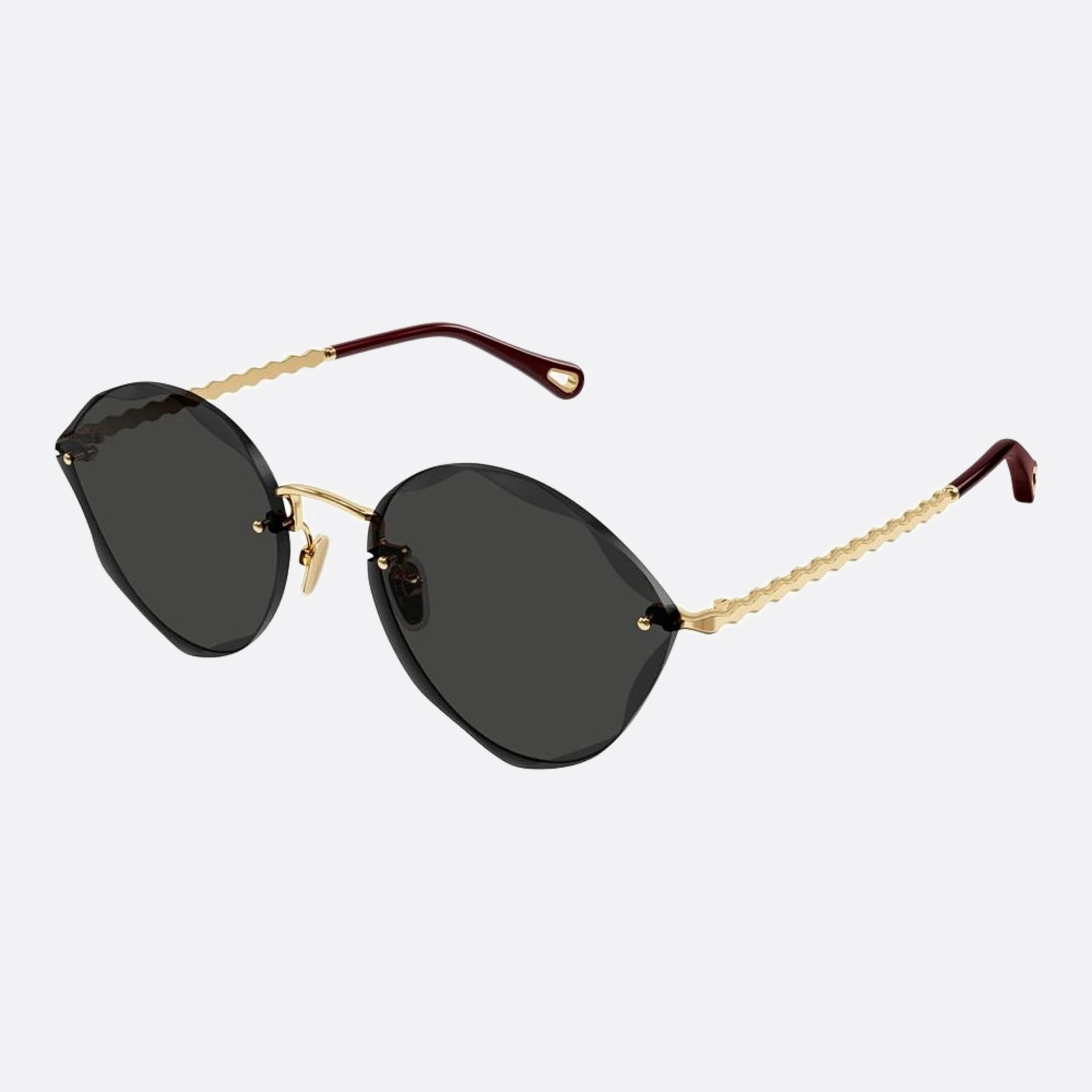 Chloe 58mm Bkg Gold Cat Eye Women Sunglasses - Side View