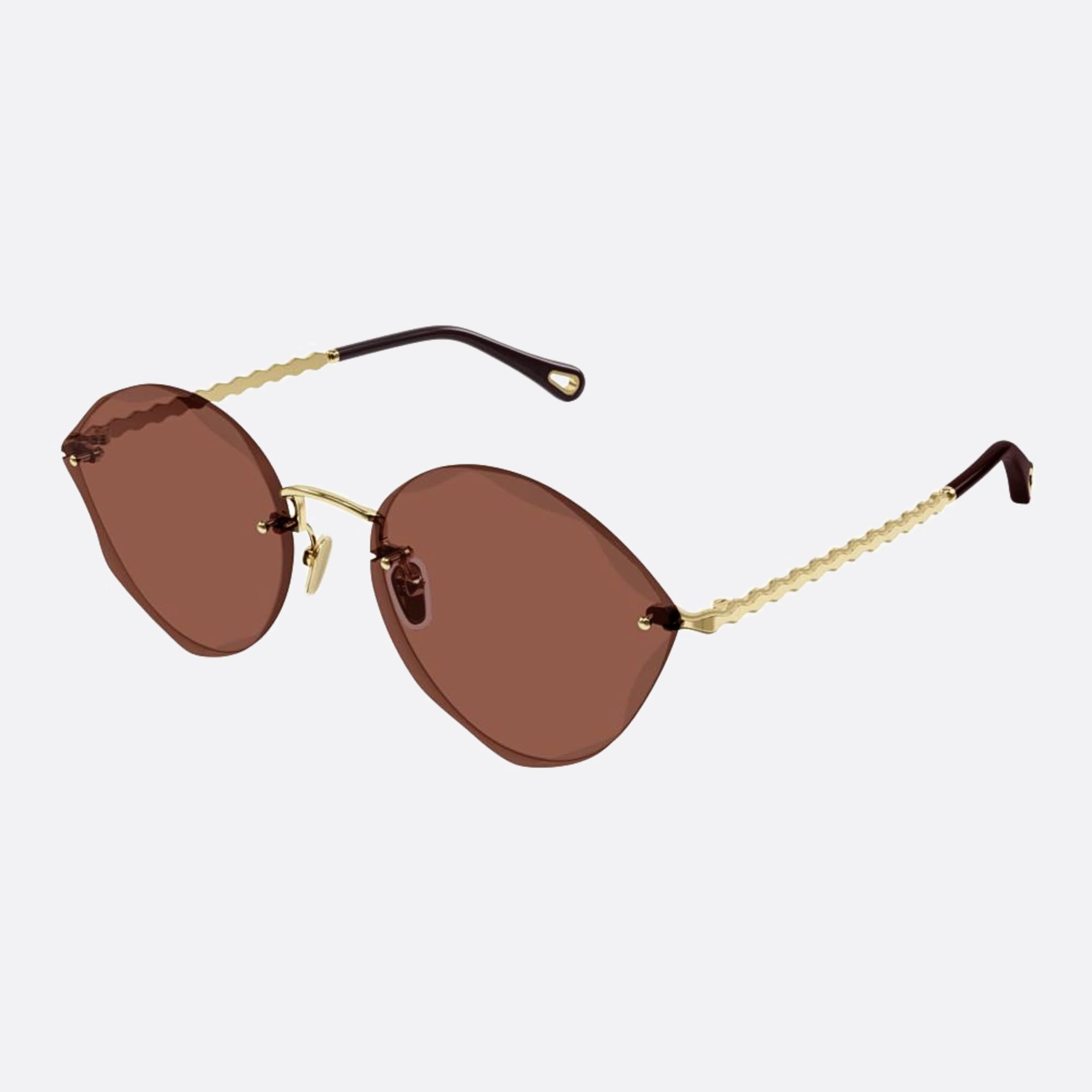 Chloe 58mm Gdrd Gold Cat Eye Women Sunglasses - Side View