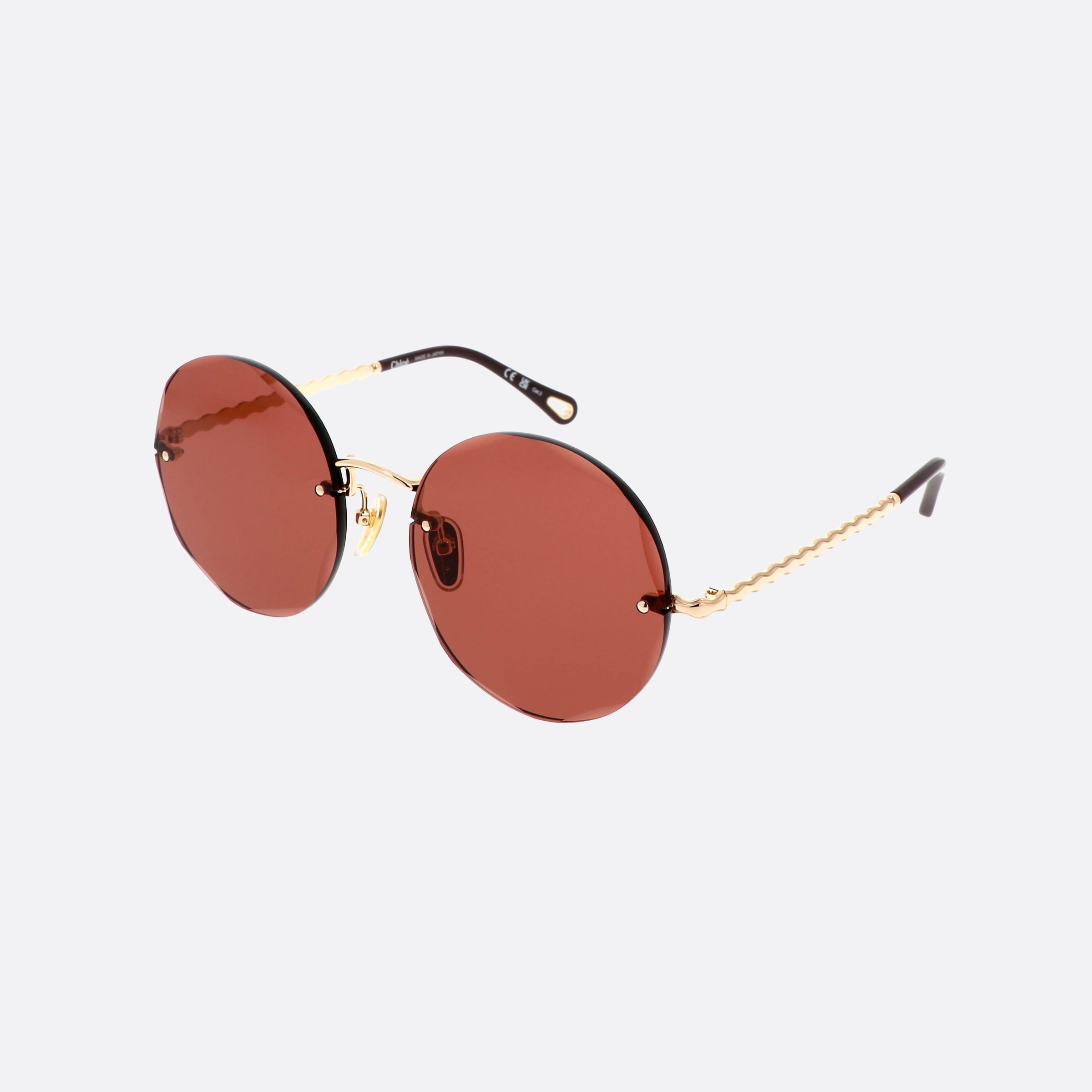 Chloe 57mm Gdrd Gold Round Women Sunglasses - Main View
