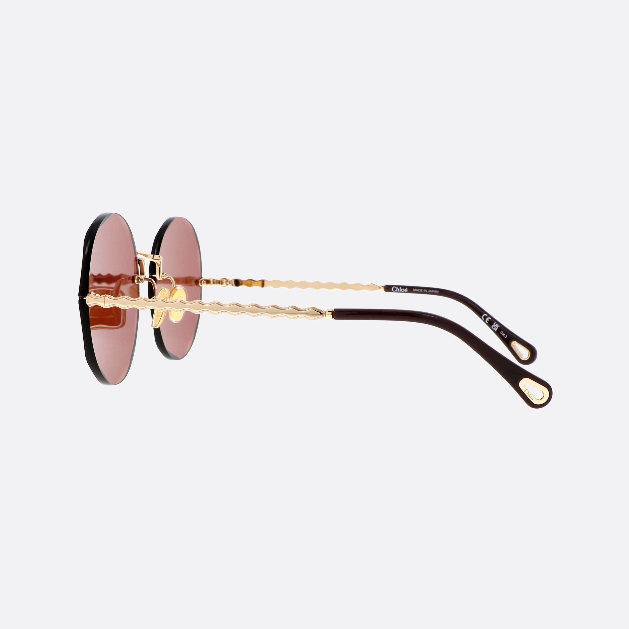 Chloe 57mm Gdrd Gold Round Women Sunglasses - Detail View
