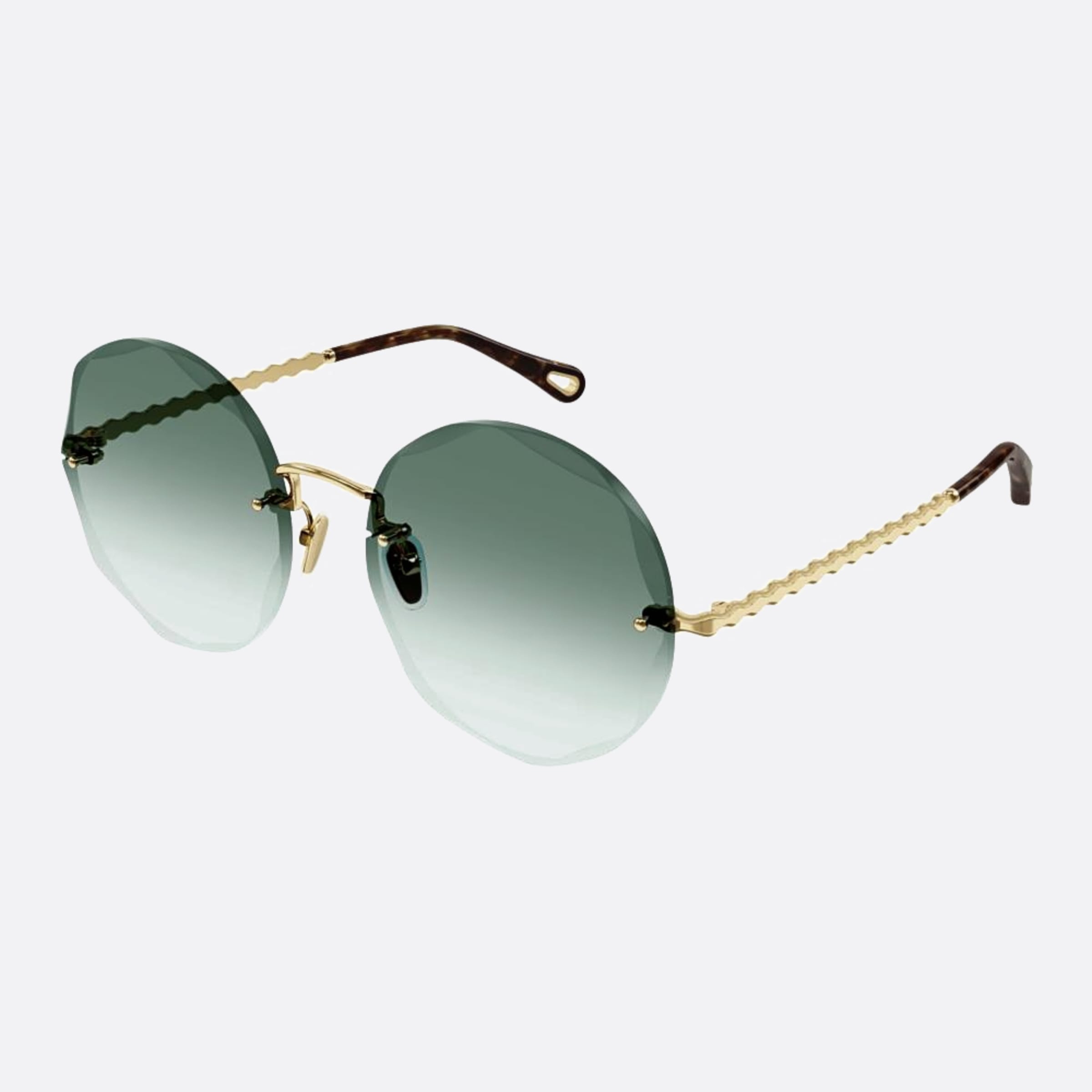 Chloe 57mm Gdgs Gold Round Women Sunglasses - Side View