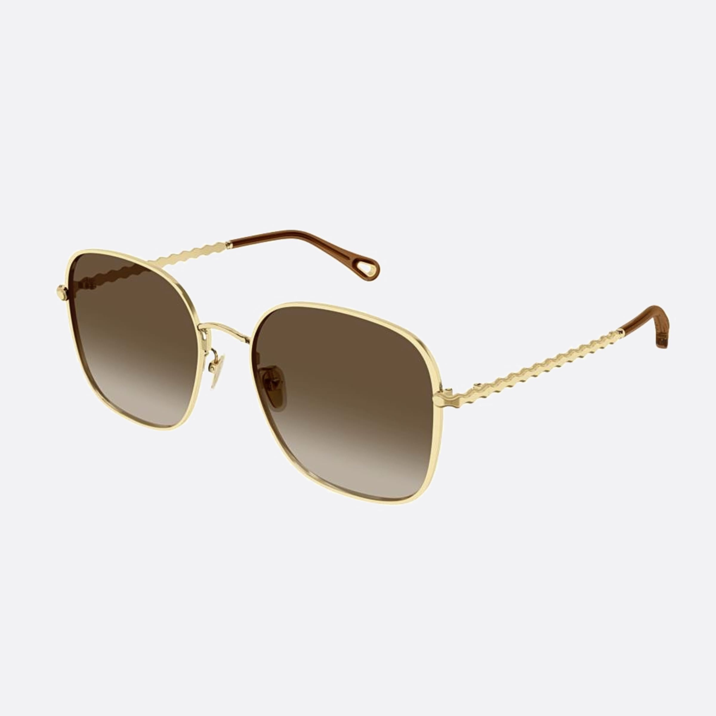 Chloe 57mm Gdbr Gold Geometric Women Sunglasses - Side View